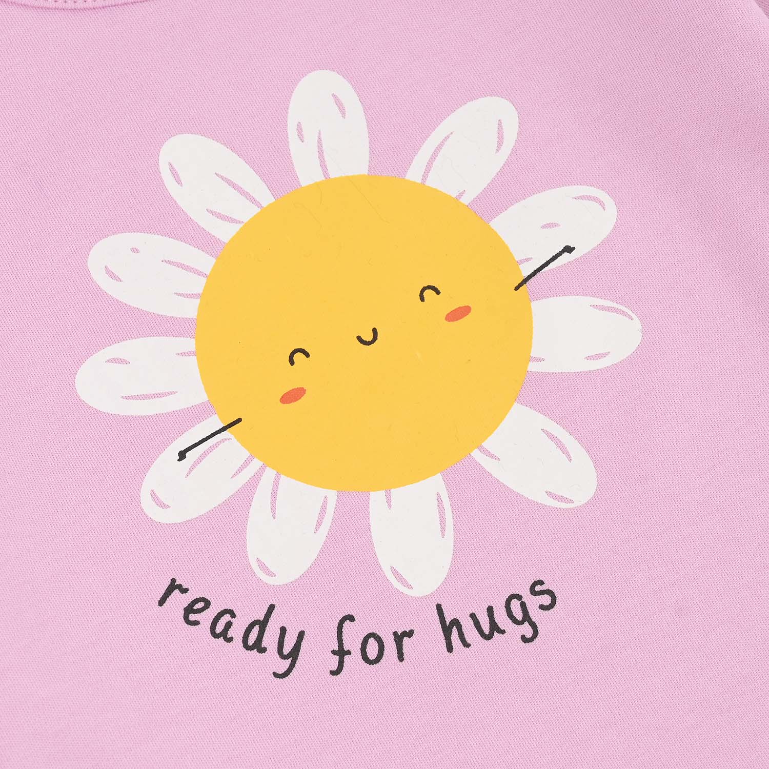Infant Girls Cotton Interlock Romper (Ready for Hugs) - Pink - Image 3