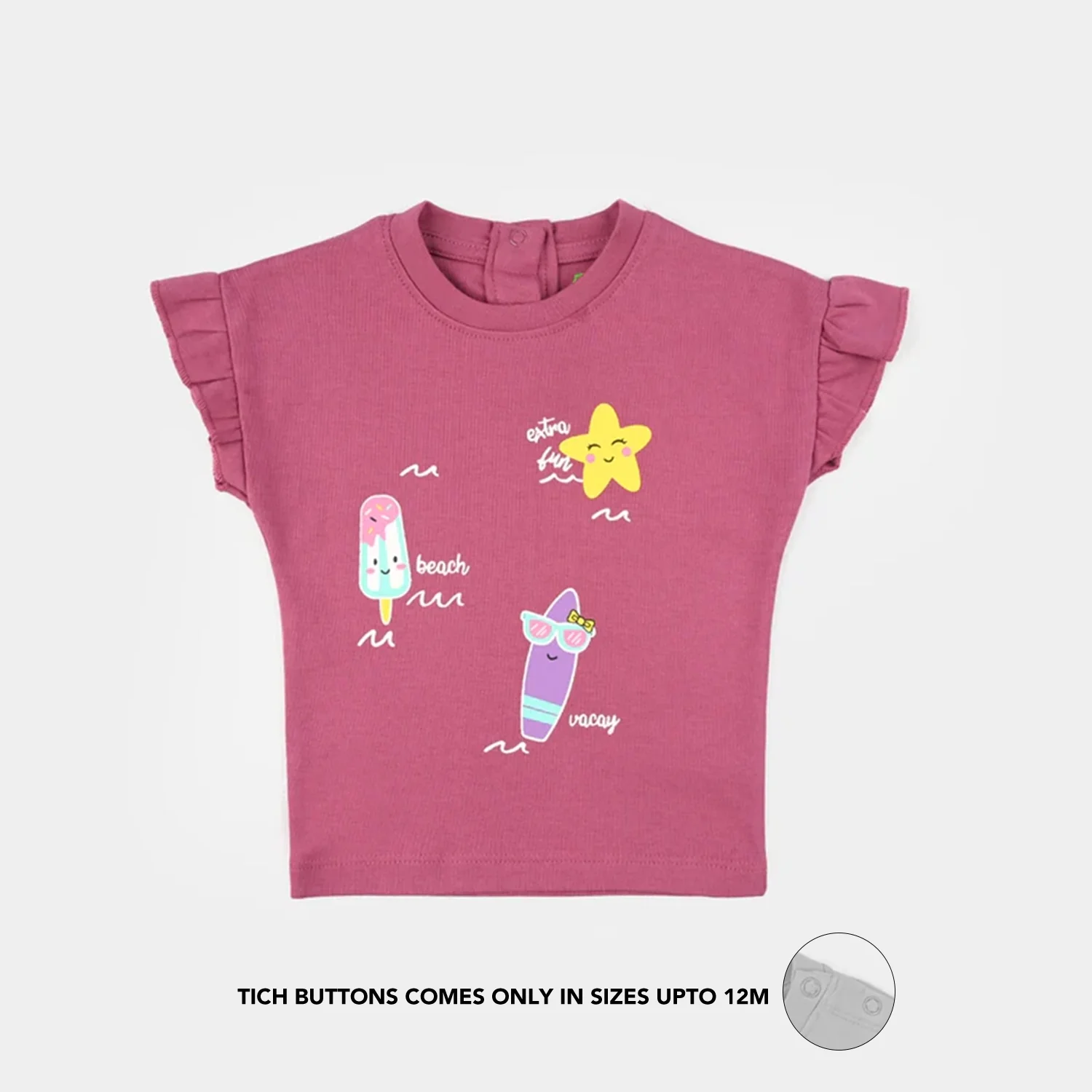 Infant Girls Cotton Interlock Suit (Beach Time) - Pink - Image 4