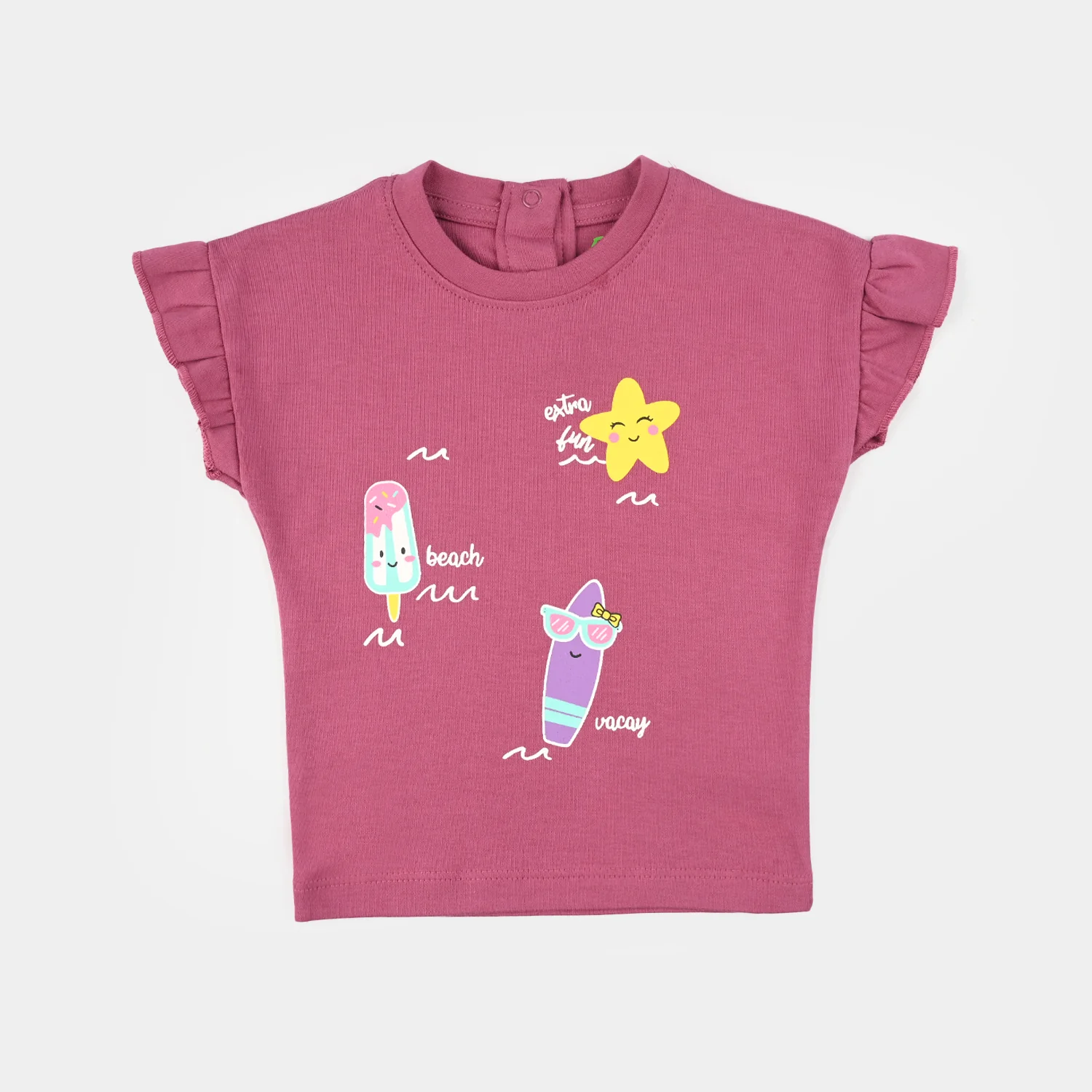 Infant Girls Cotton Interlock Suit (Beach Time) - Pink - Image 5