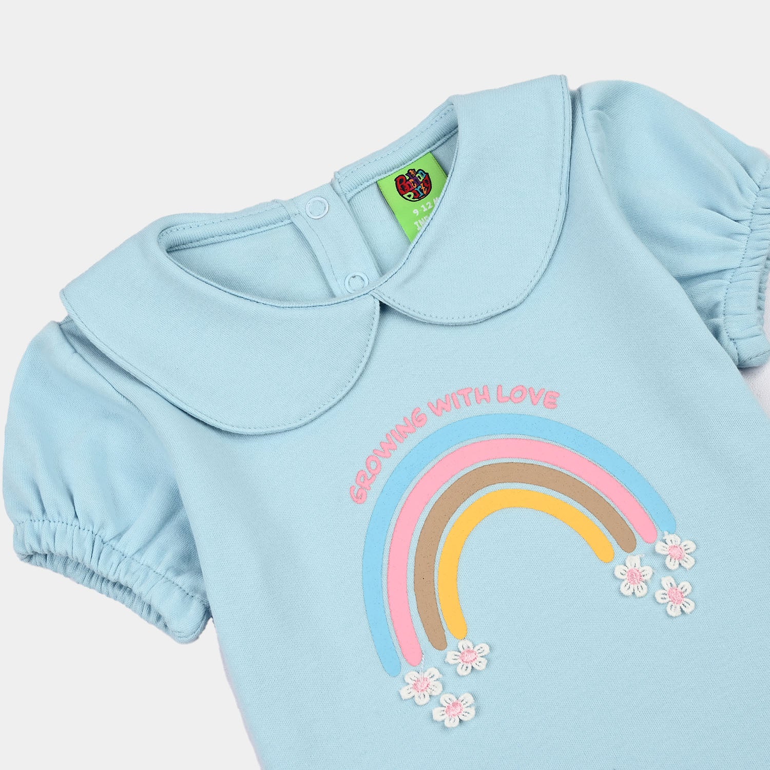 Infant Girls Cotton Interlock Suit Rainbow-Blue.Pink - Image 3