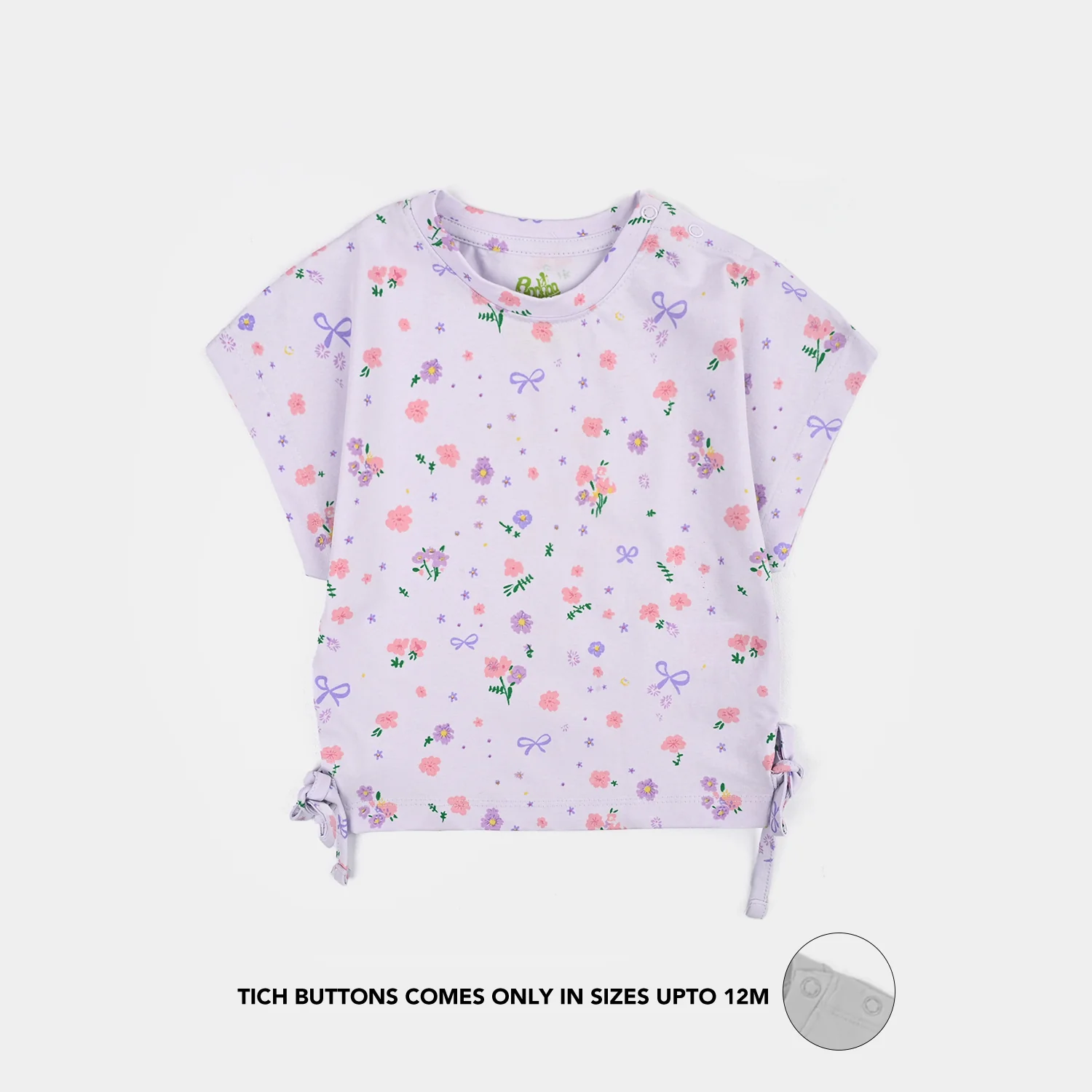 Infant Girls Cotton Interlock T-Shirt Purple Flower-light Purple