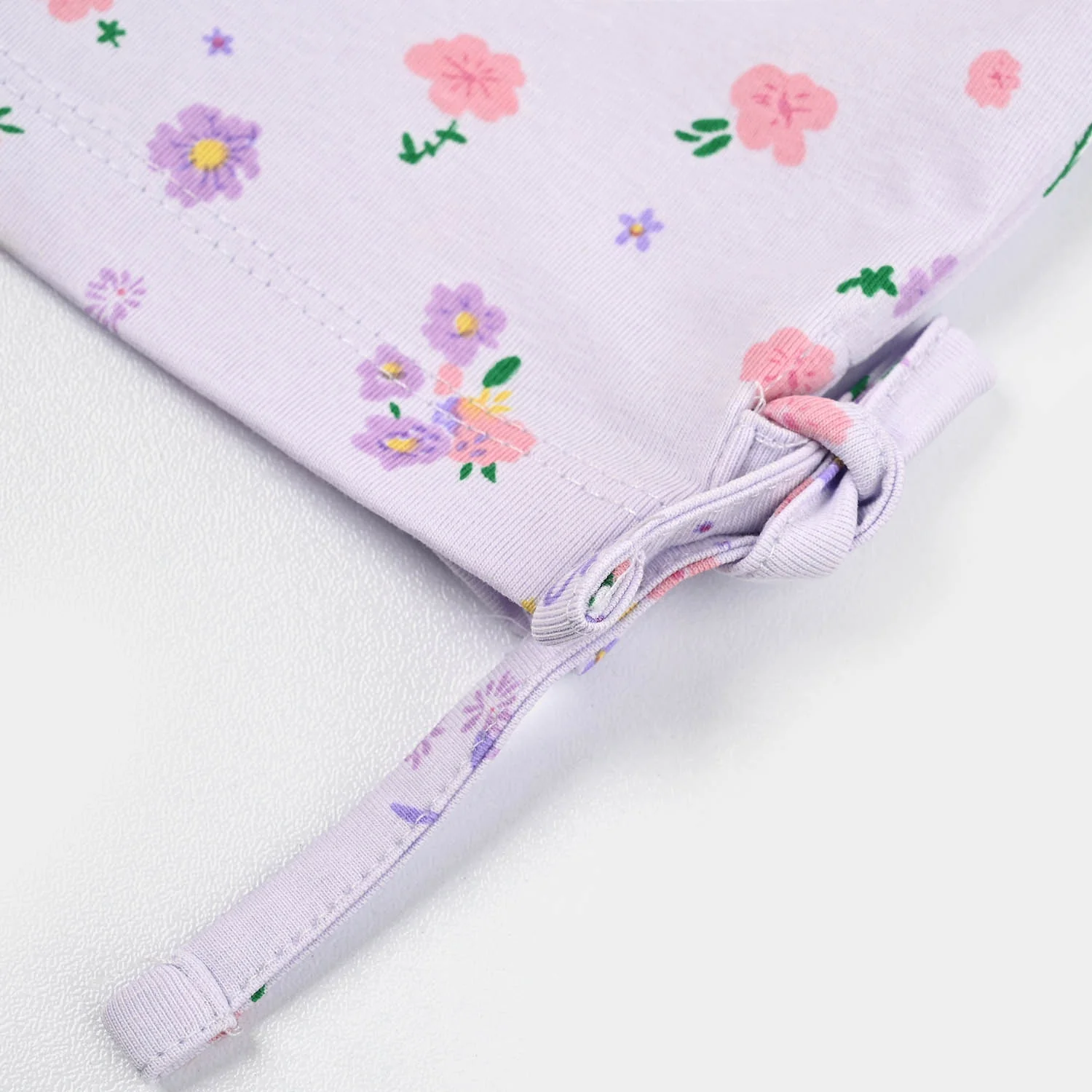 Infant Girls Cotton Interlock T-Shirt Purple Flower-light Purple - Image 4