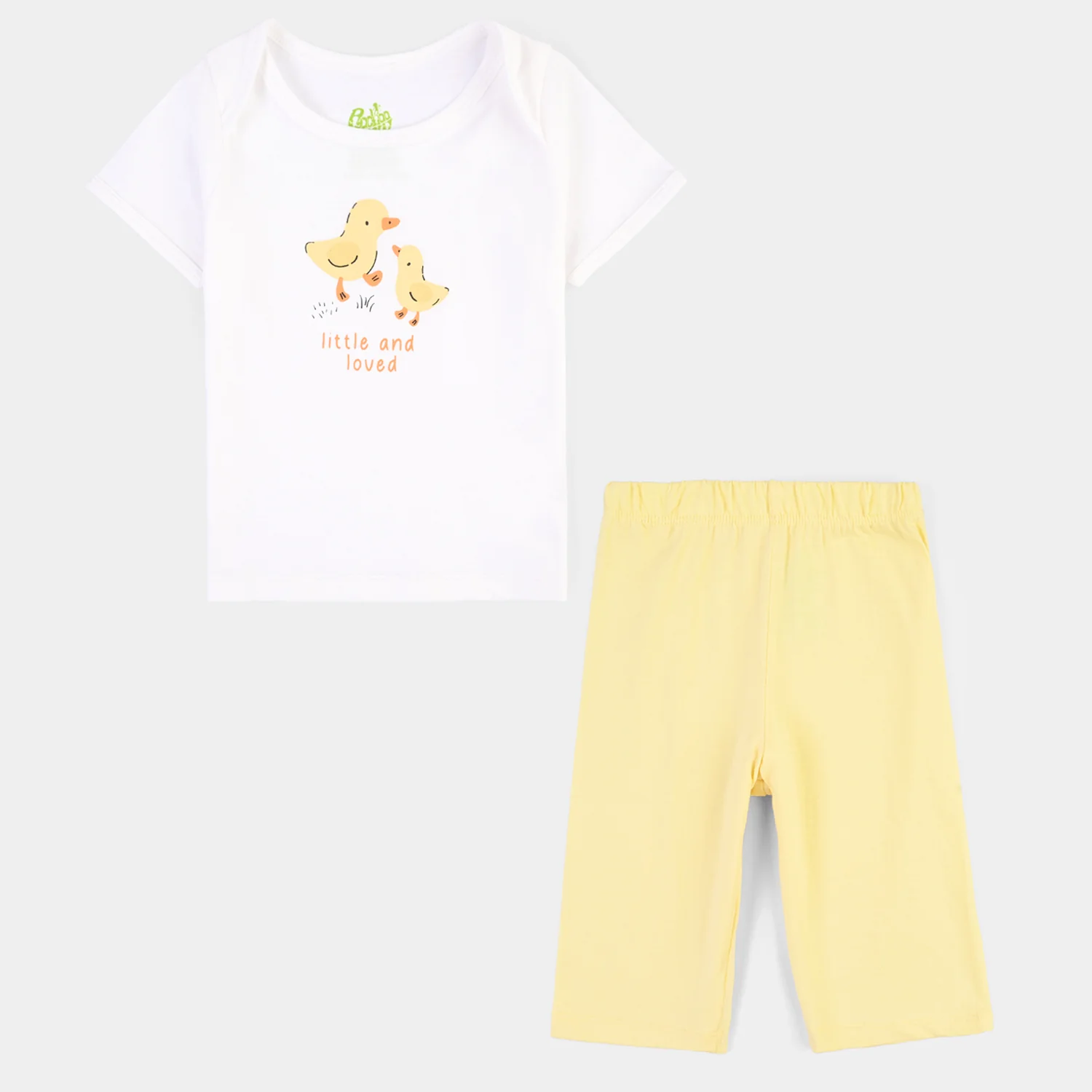 Infant Girls Cotton Jersey 2 Piece Set Duckling - Yellow/White