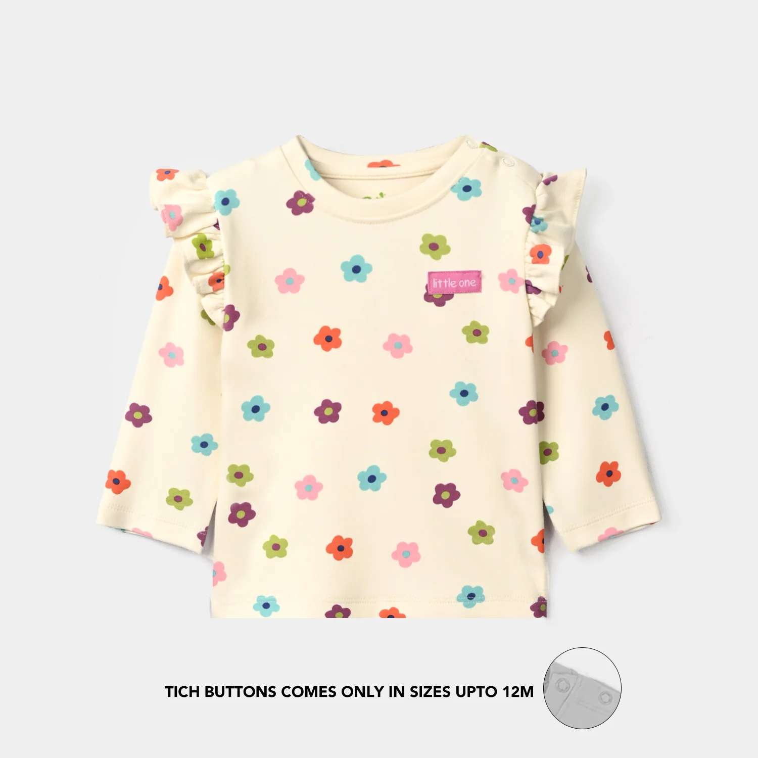 Infant Girls Cotton Jersey 2Pcs Suit Little one-White - Image 2