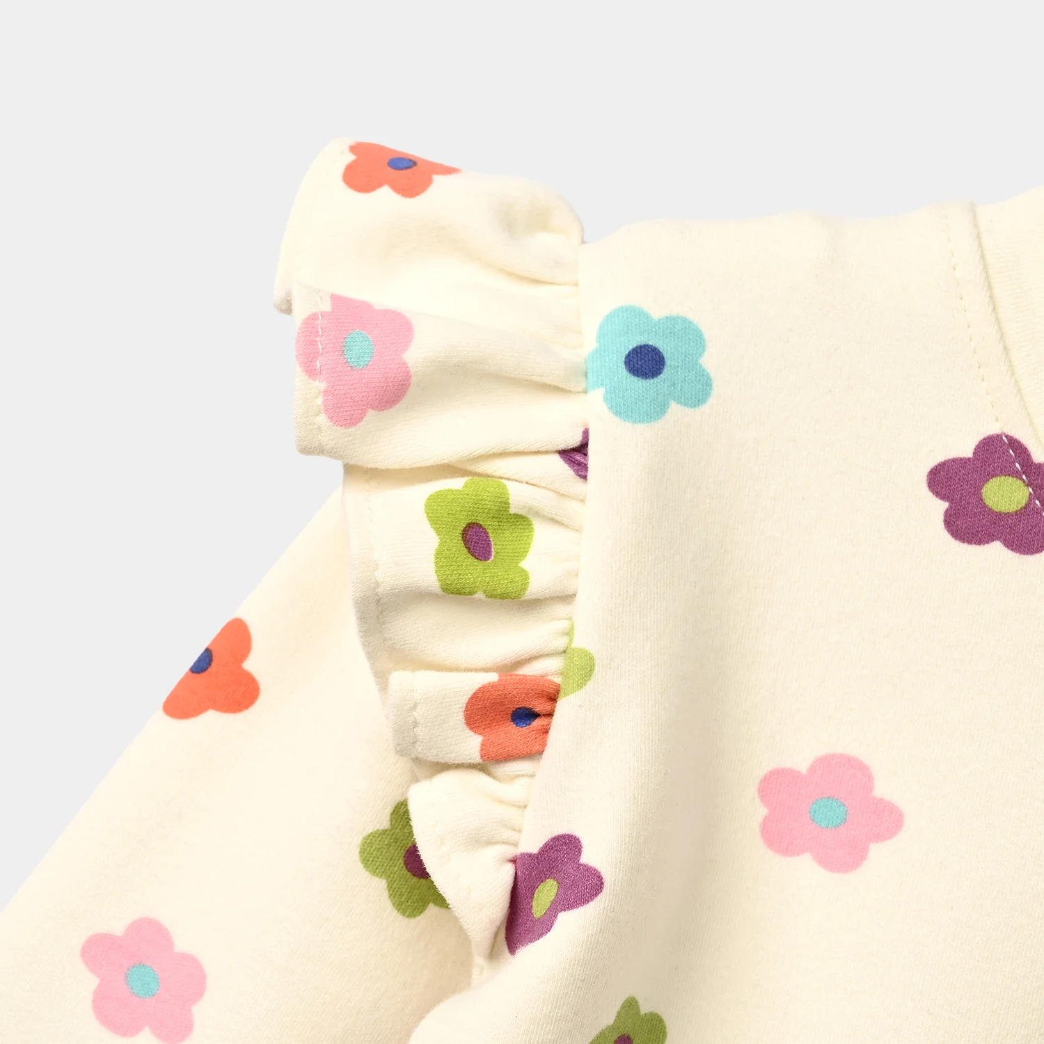 Infant Girls Cotton Jersey 2Pcs Suit Little one-White - Image 4