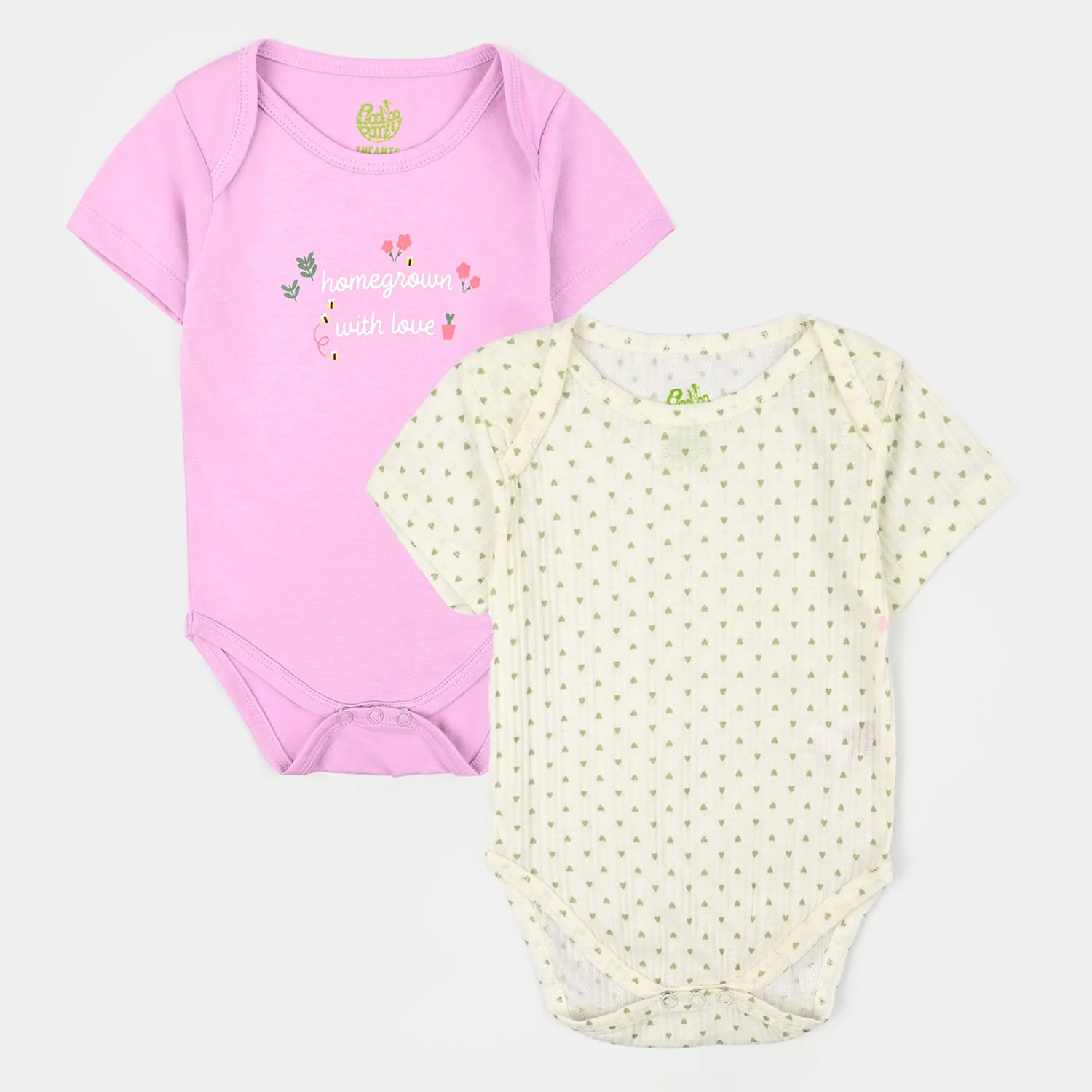 Infant Girls Cotton Jersey 2Piece Set HOME GROWN-Purple.White