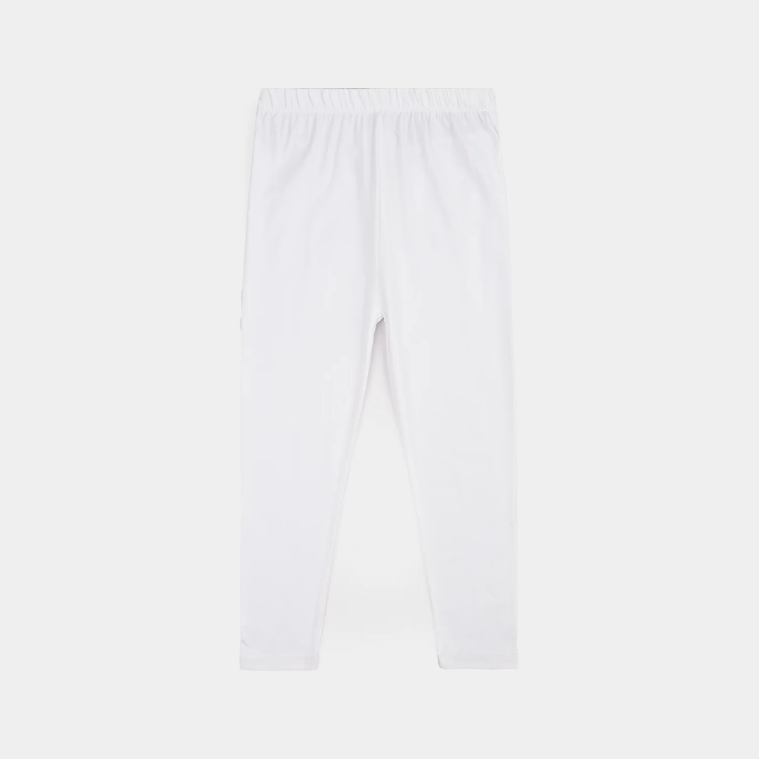 Infant Girls Cotton Jersey Basic Tights-White