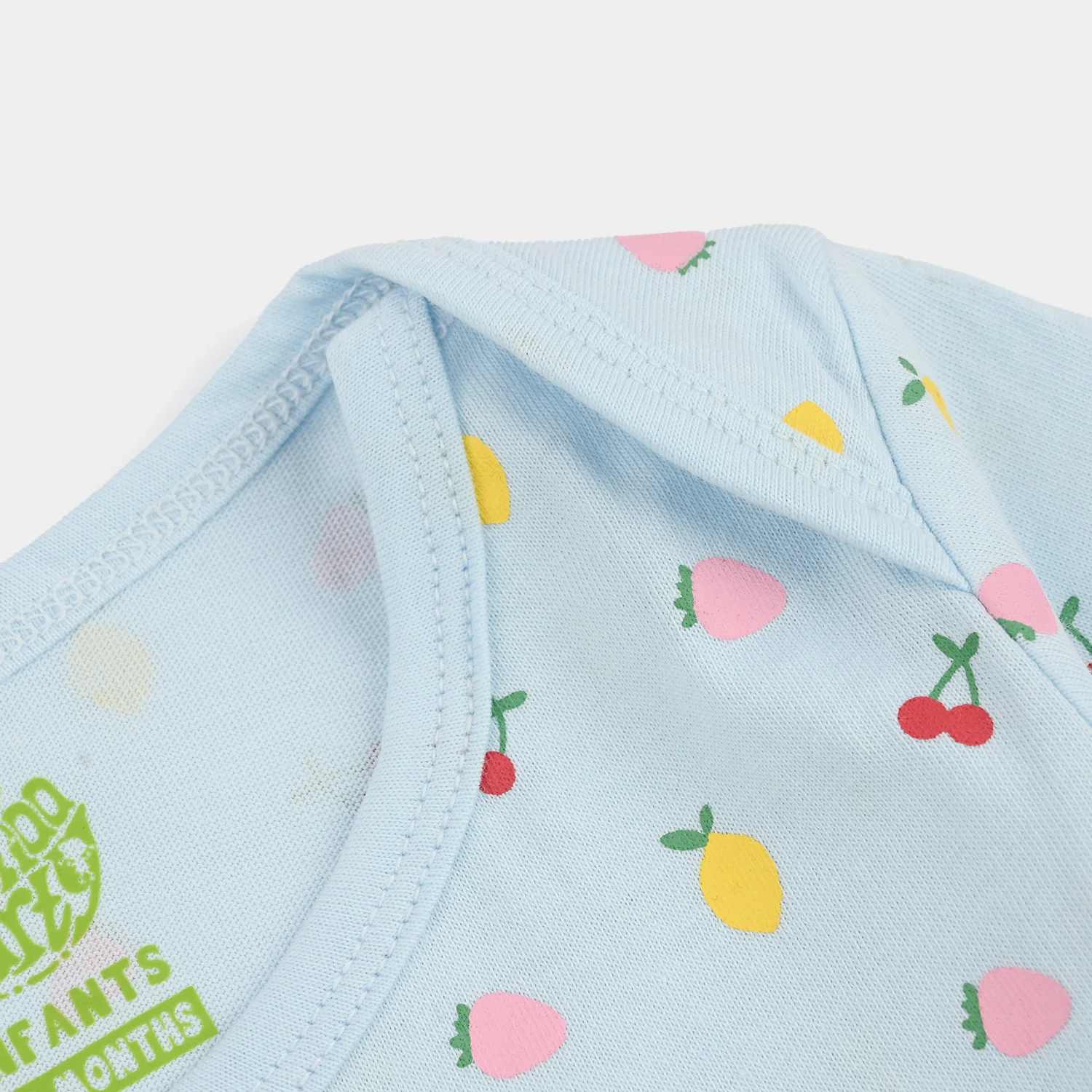 Infant Girls Cotton Jersey T-Shirt Set (Fruits Pack of 3) - Blue/Red/Multi - Image 3