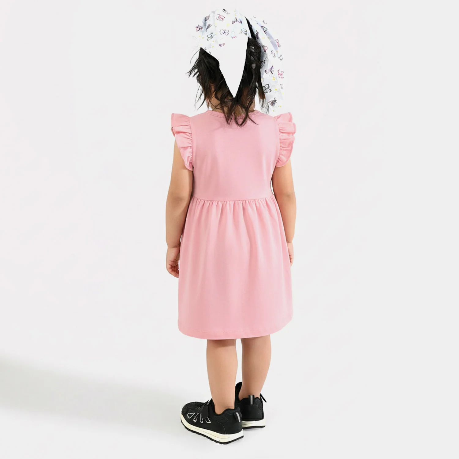 Infant Girls Cotton Jersey Knitted Frock - Pink - Image 2