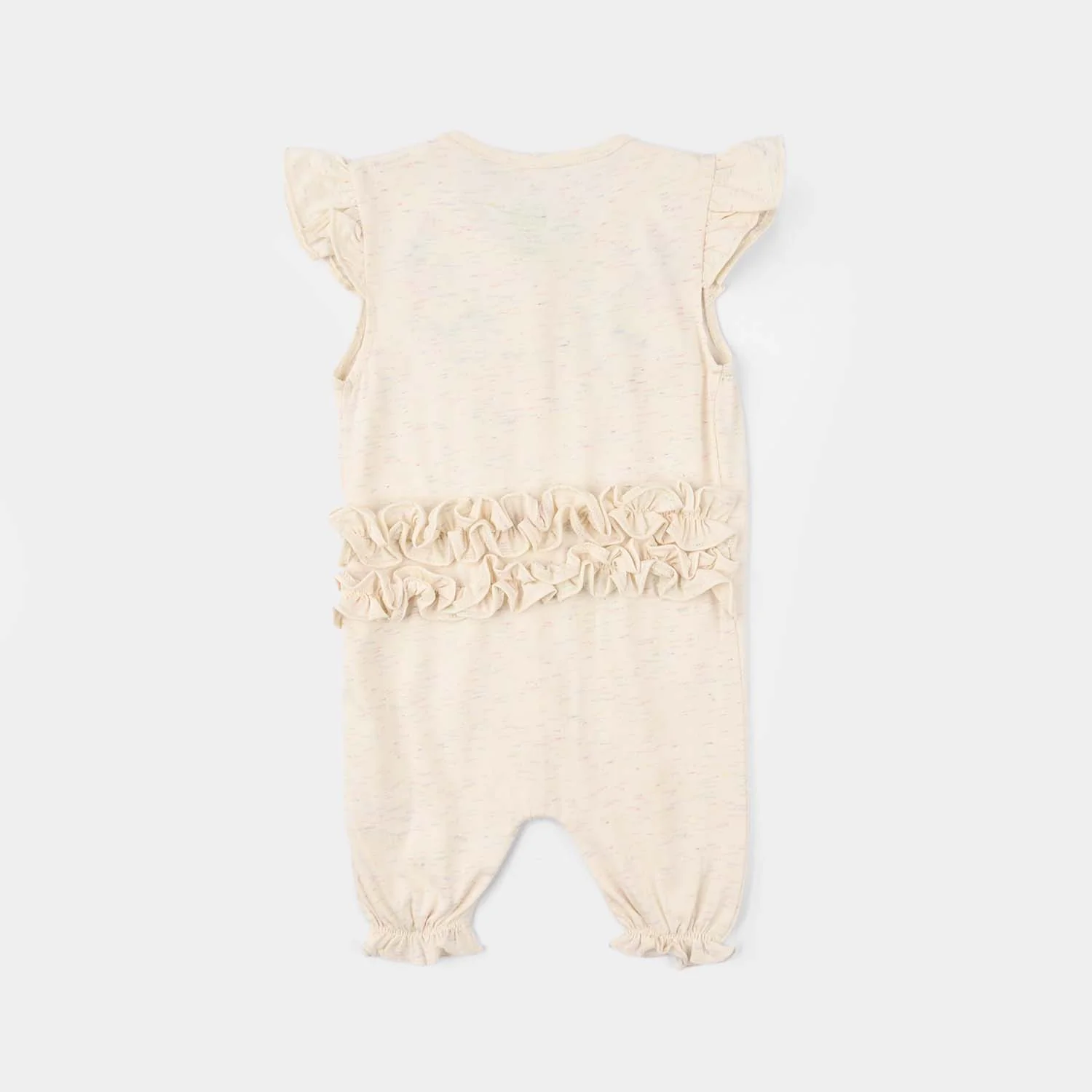 Infant Girls Cotton Jersey Knitted Romper (Ruffle Detail) - Strawberry/White - Image 4