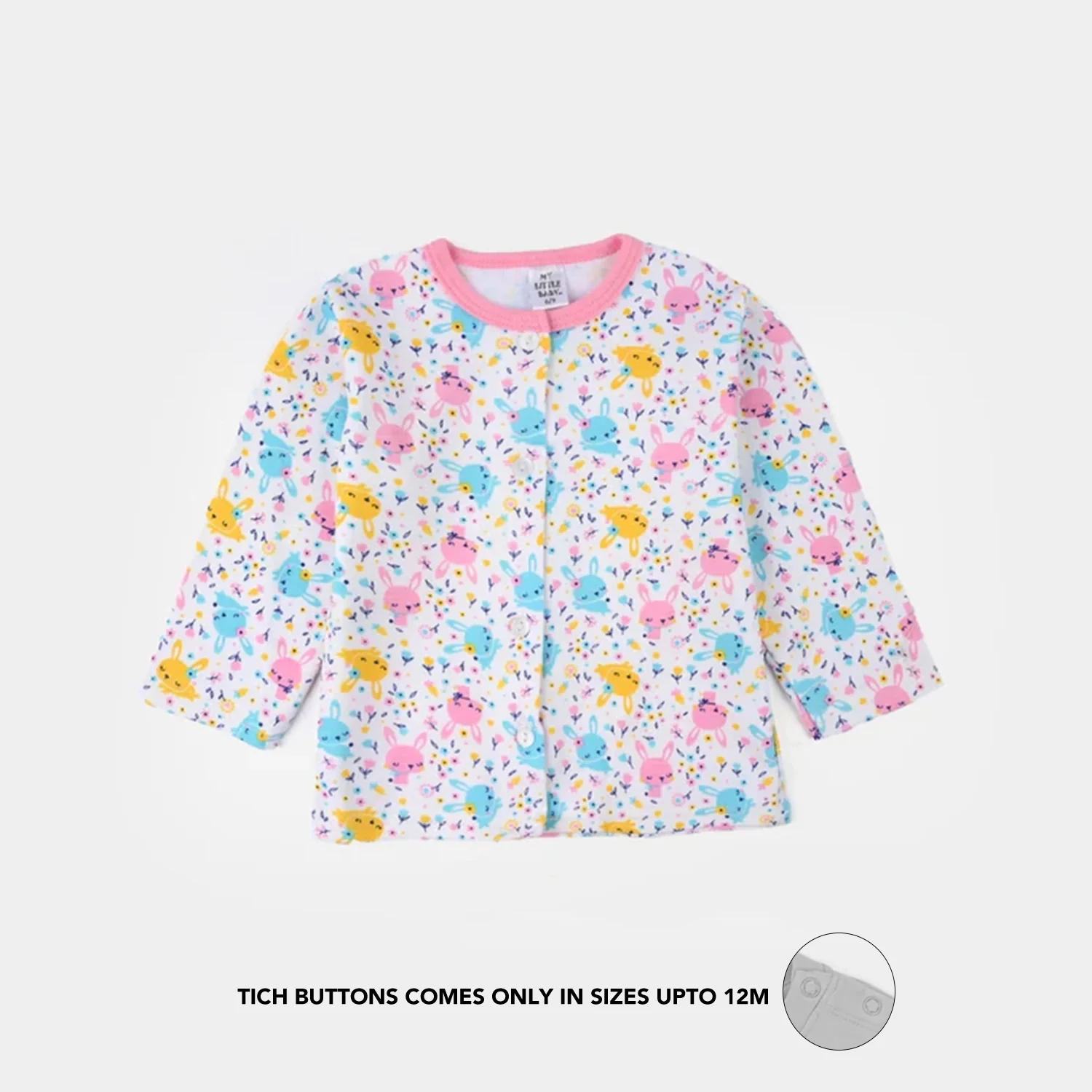 Infant Girls Cotton Jersey Night Suit - White - Image 2