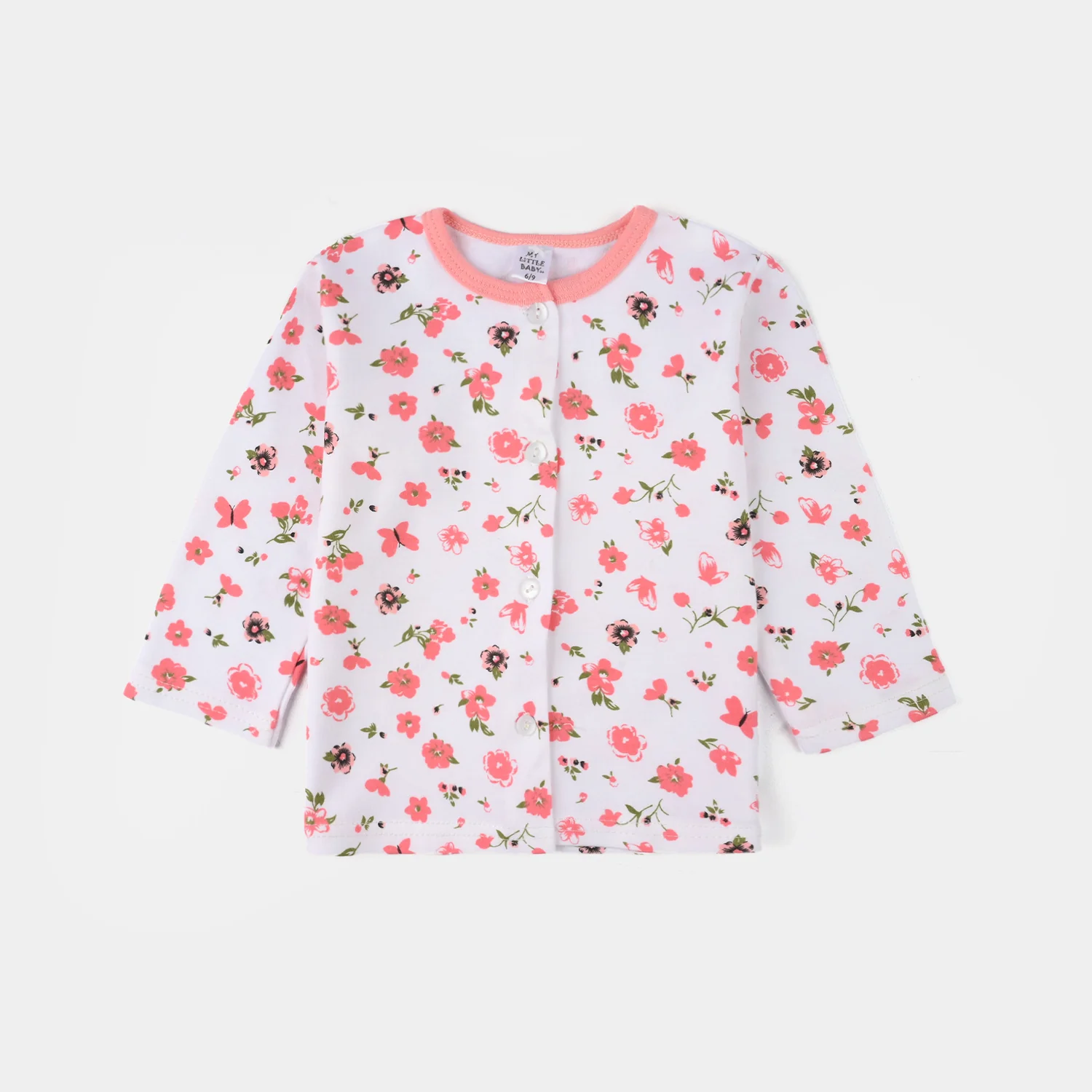 Infant Girls Cotton Jersey Night Suit - Pink - Image 2