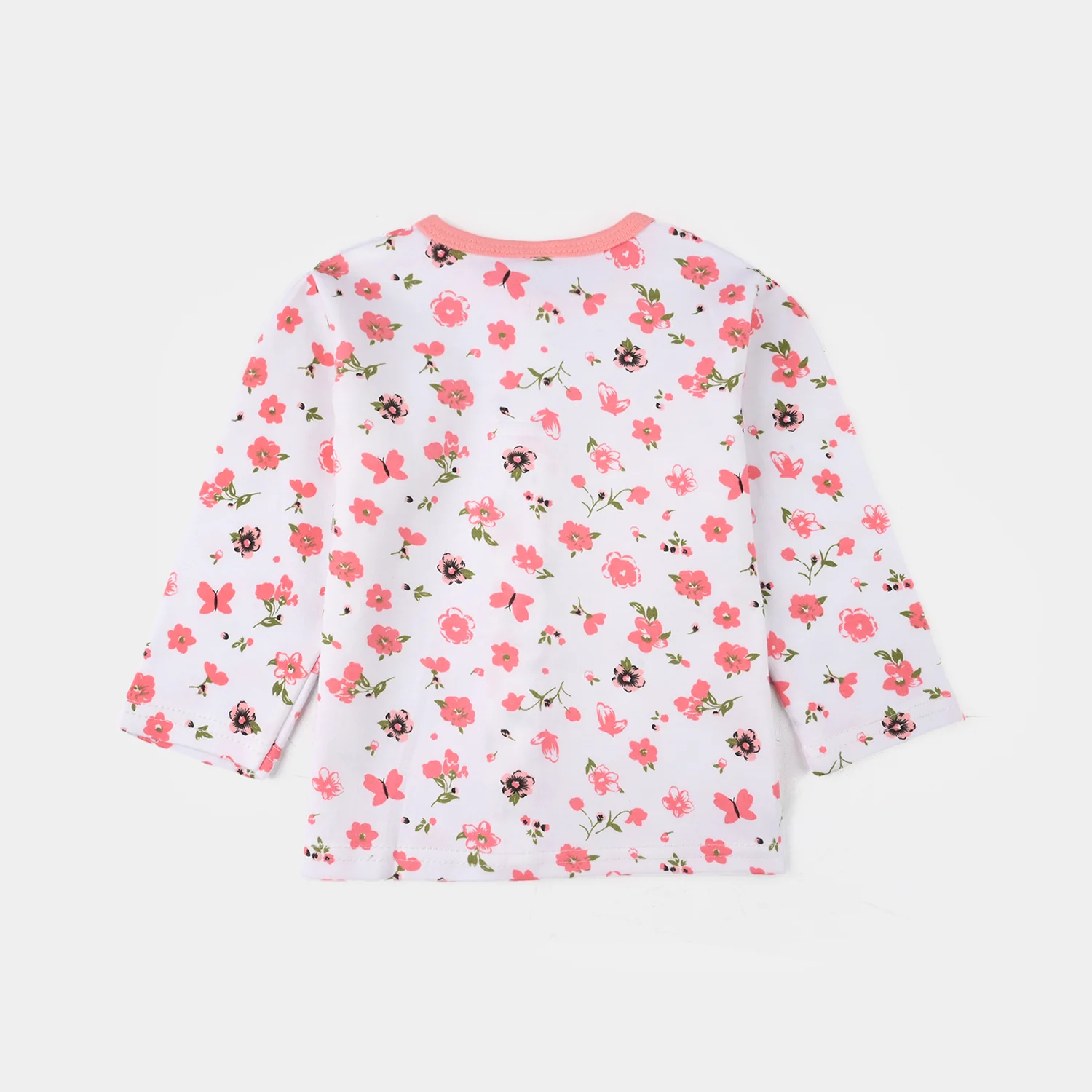 Infant Girls Cotton Jersey Night Suit - Pink - Image 3