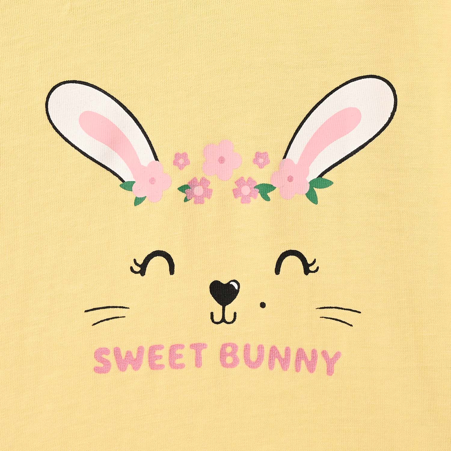 Infant Girls Cotton Jersey T-Shirt F/S Sweet Bunny-Gold.Haze - Image 2