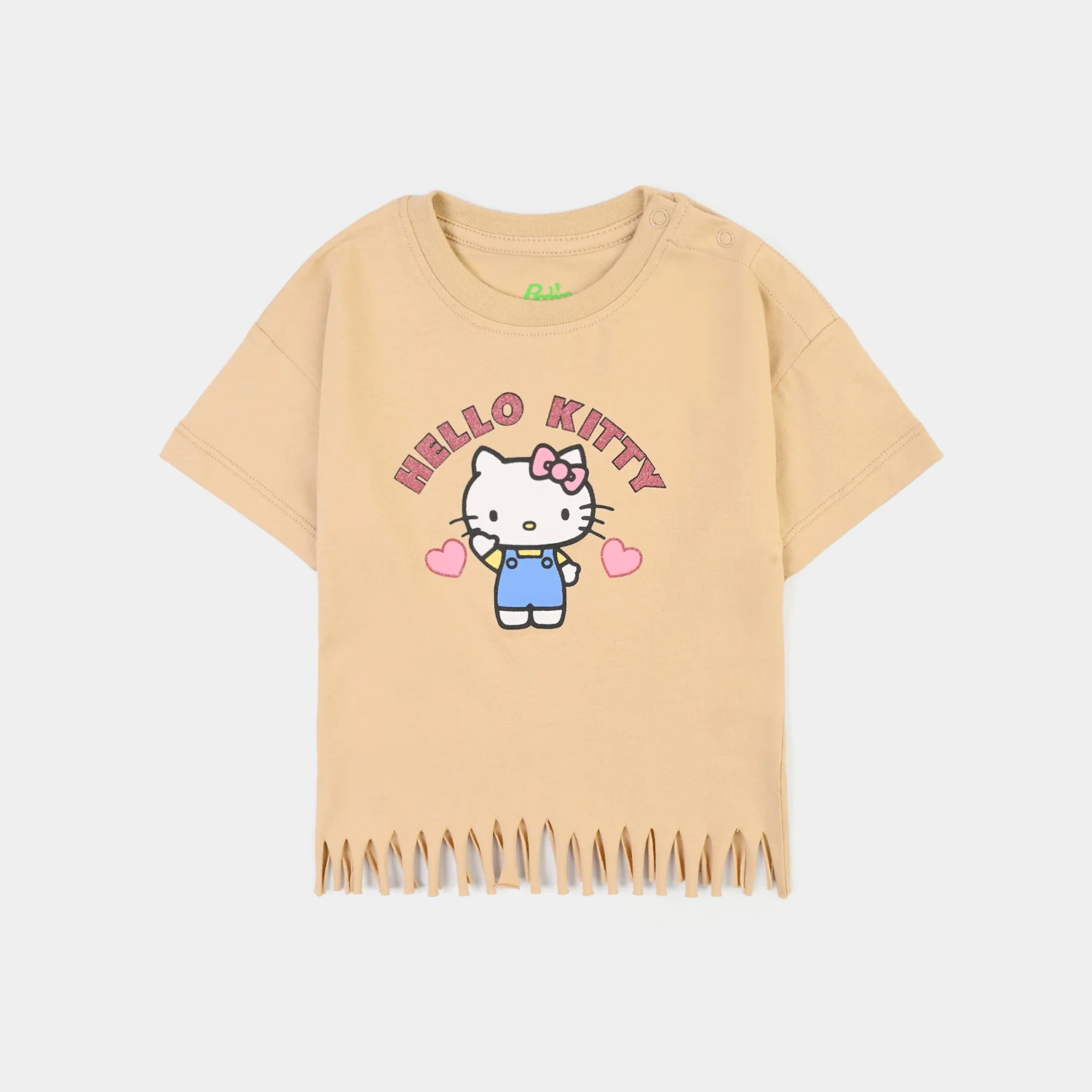 Infant Girls Cotton Jersey T-Shirt Kitty-BROWN - Image 2