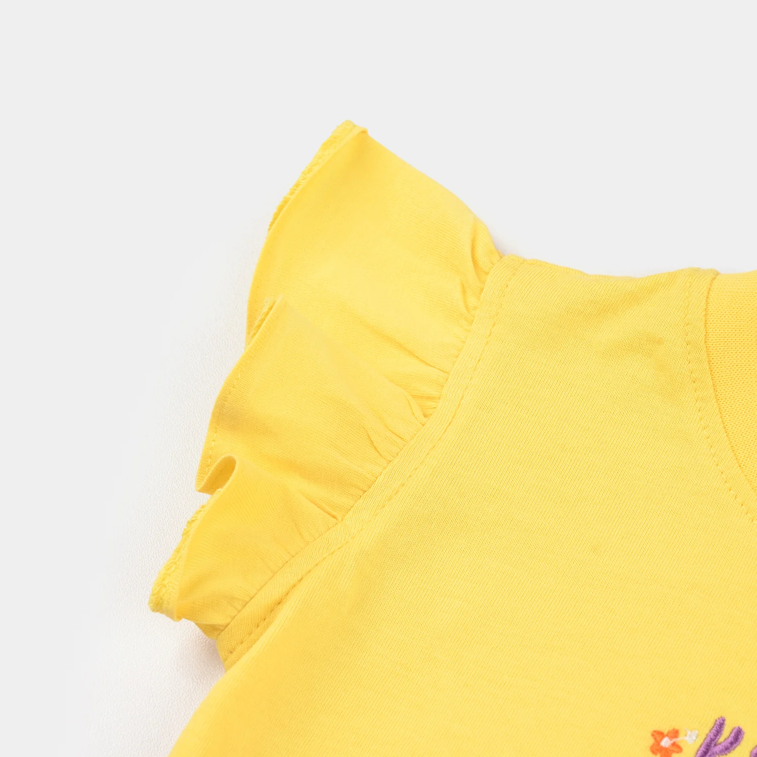 Infant Girls Cotton Jersey T-Shirt (KEEP YOUR HEAD UP) - Yellow - Image 4