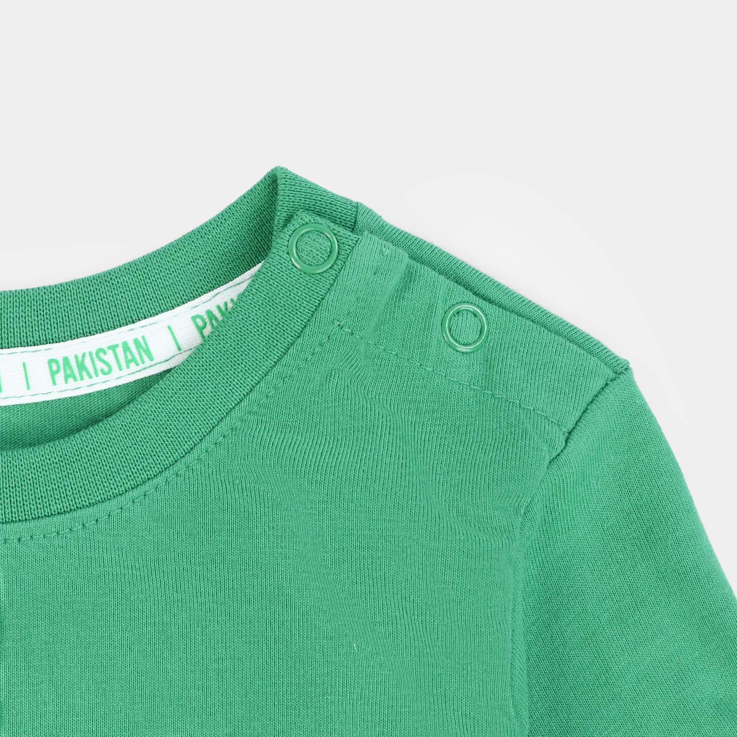 Infant Girls Cotton Jersey T-Shirt Meri Jaan Pakistan-Green - Image 5