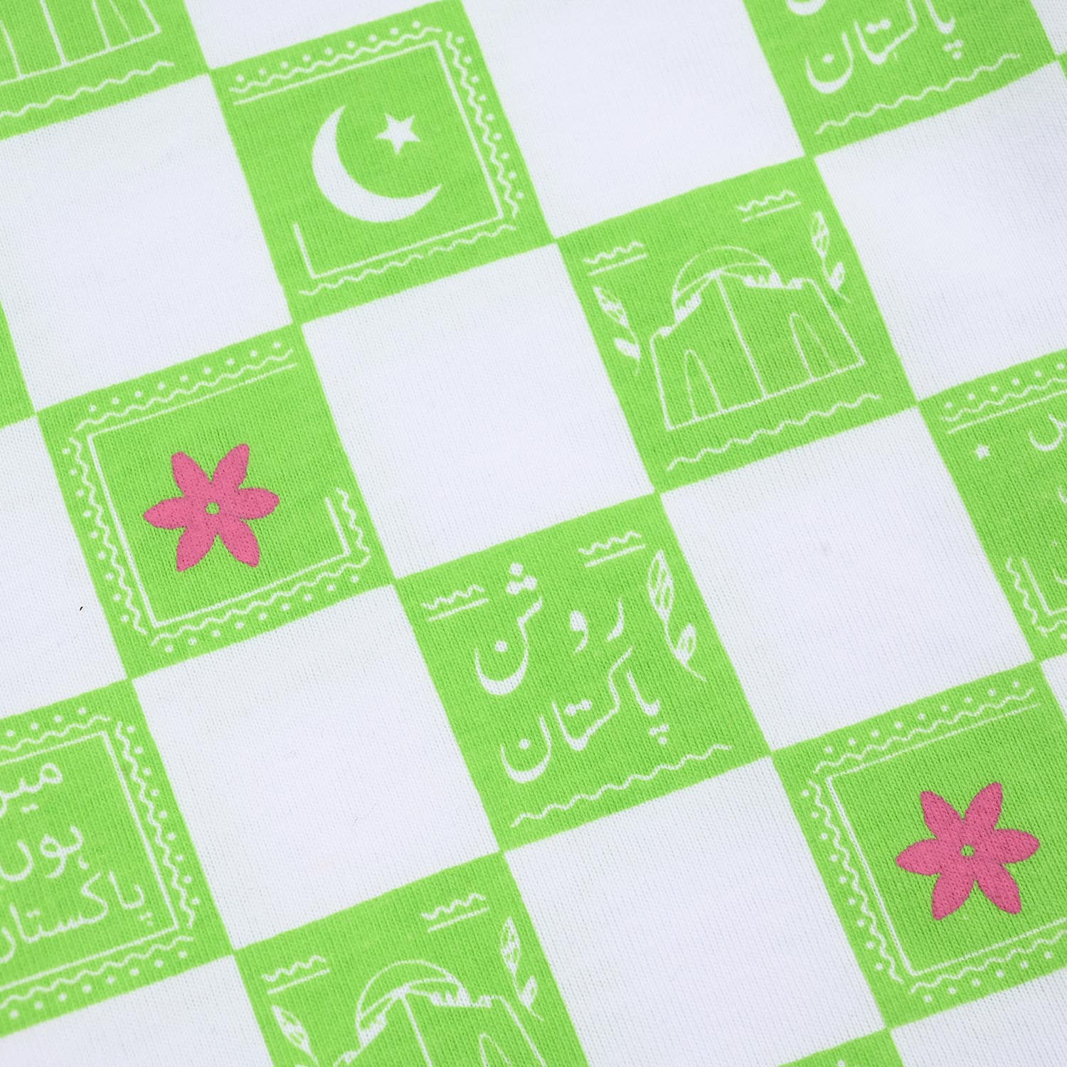 Infant Girls Roshan Pakistan T-Shirt – Green & White - Image 3