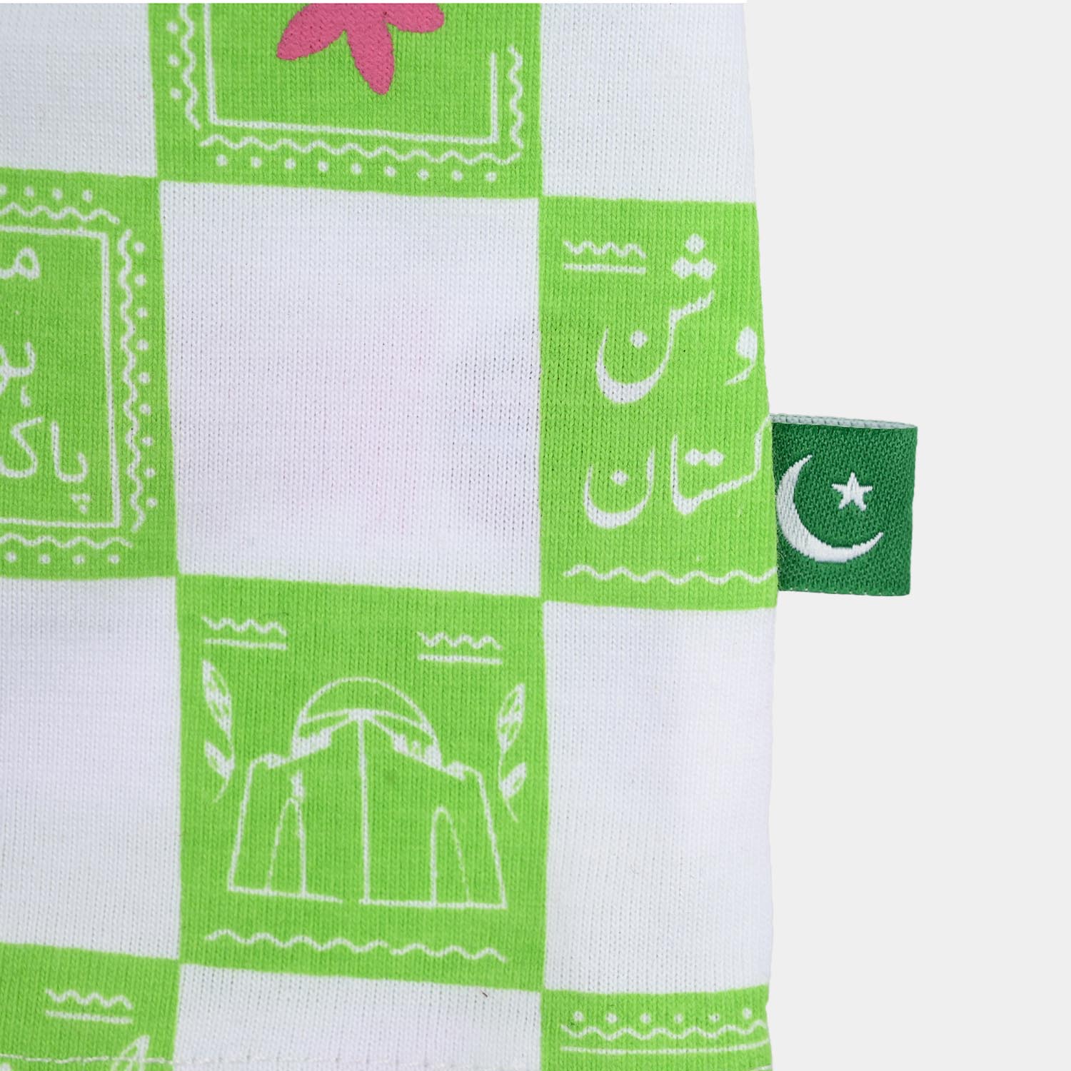 Infant Girls Roshan Pakistan T-Shirt – Green & White - Image 4