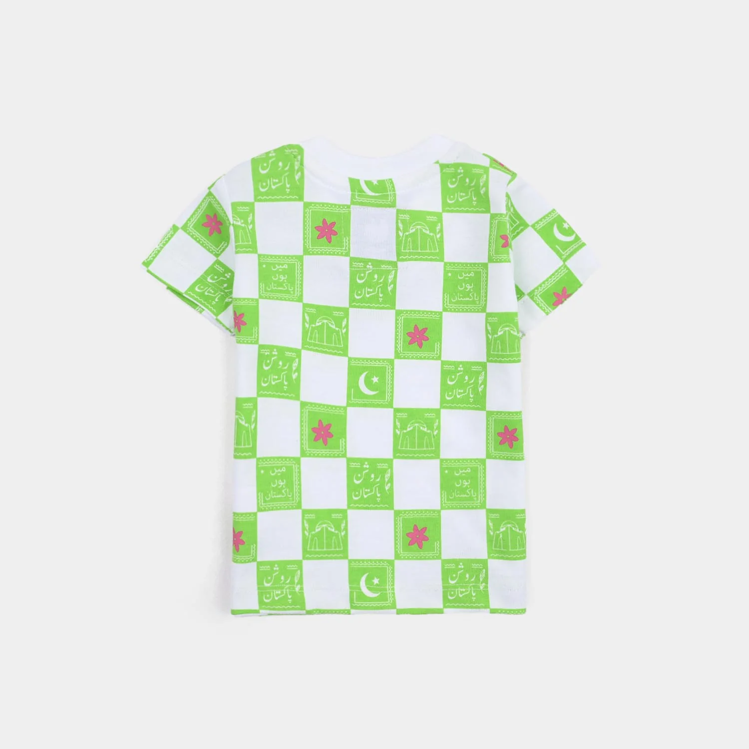 Infant Girls Roshan Pakistan T-Shirt – Green & White - Image 5