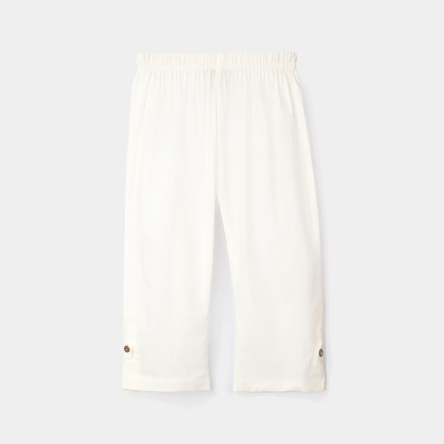 Infant Girls Cotton Pants - White