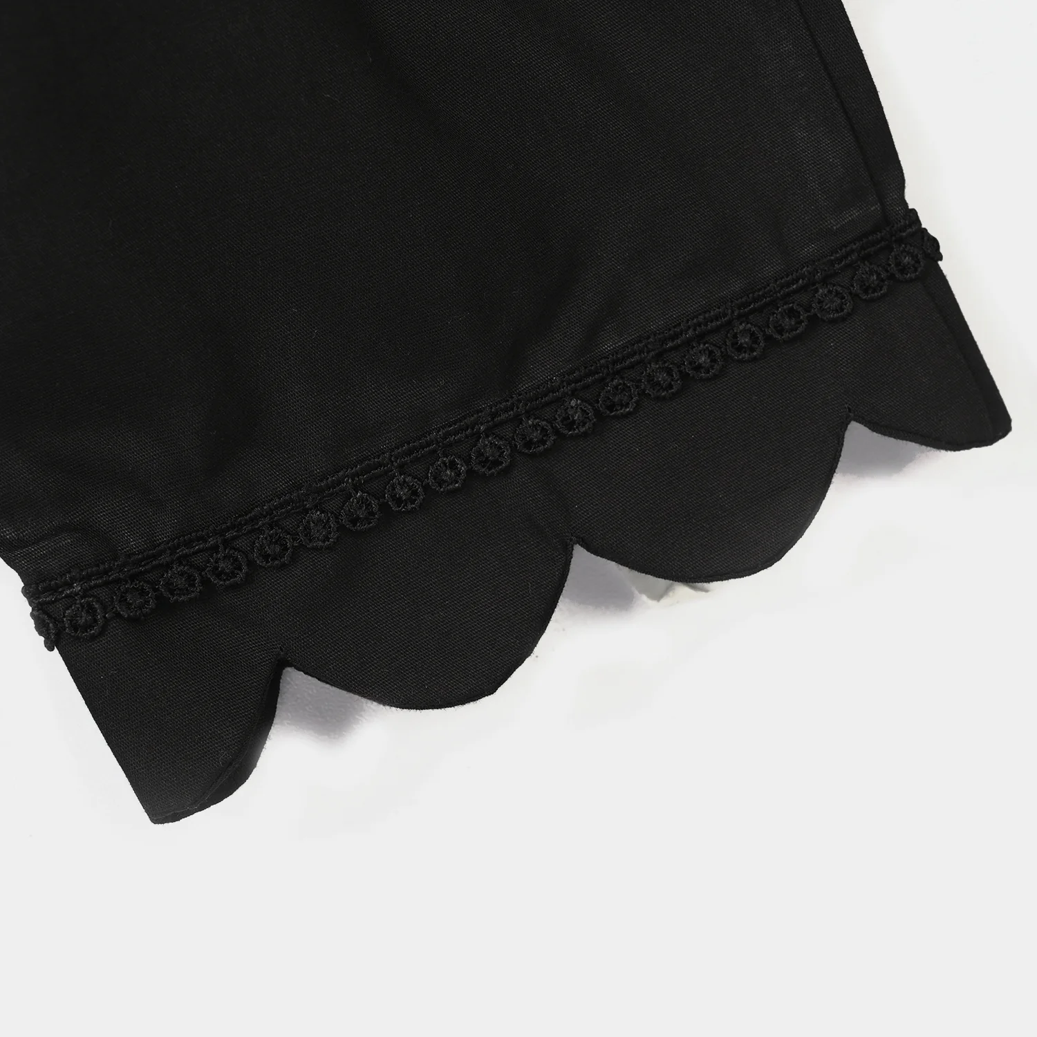 Infant Girls Cotton Pants Scallops - Black - Image 3