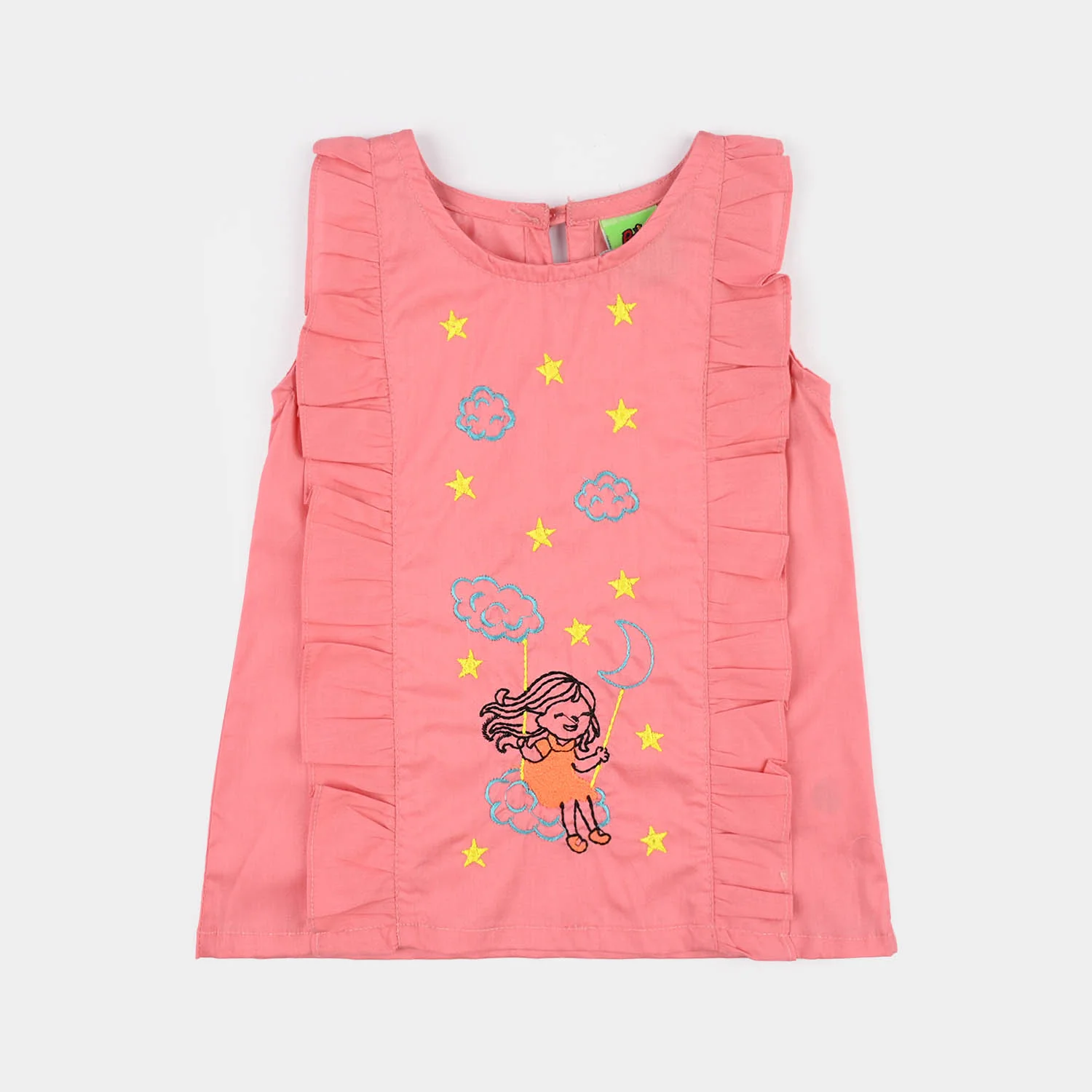 Infant Girls Cotton Poplin Emb 2Pcs Little Twinkle-Pink - Image 2
