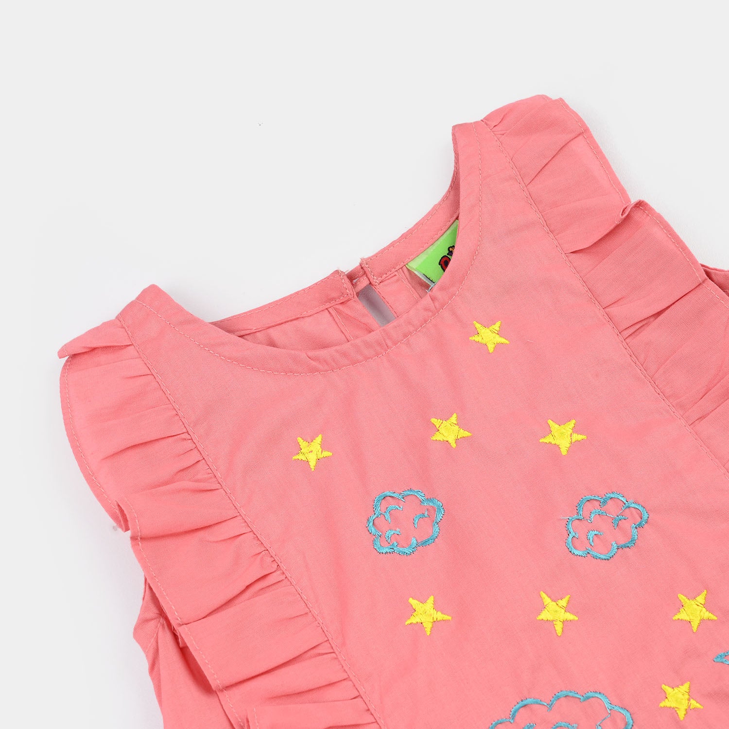 Infant Girls Cotton Poplin Emb 2Pcs Little Twinkle-Pink - Image 3