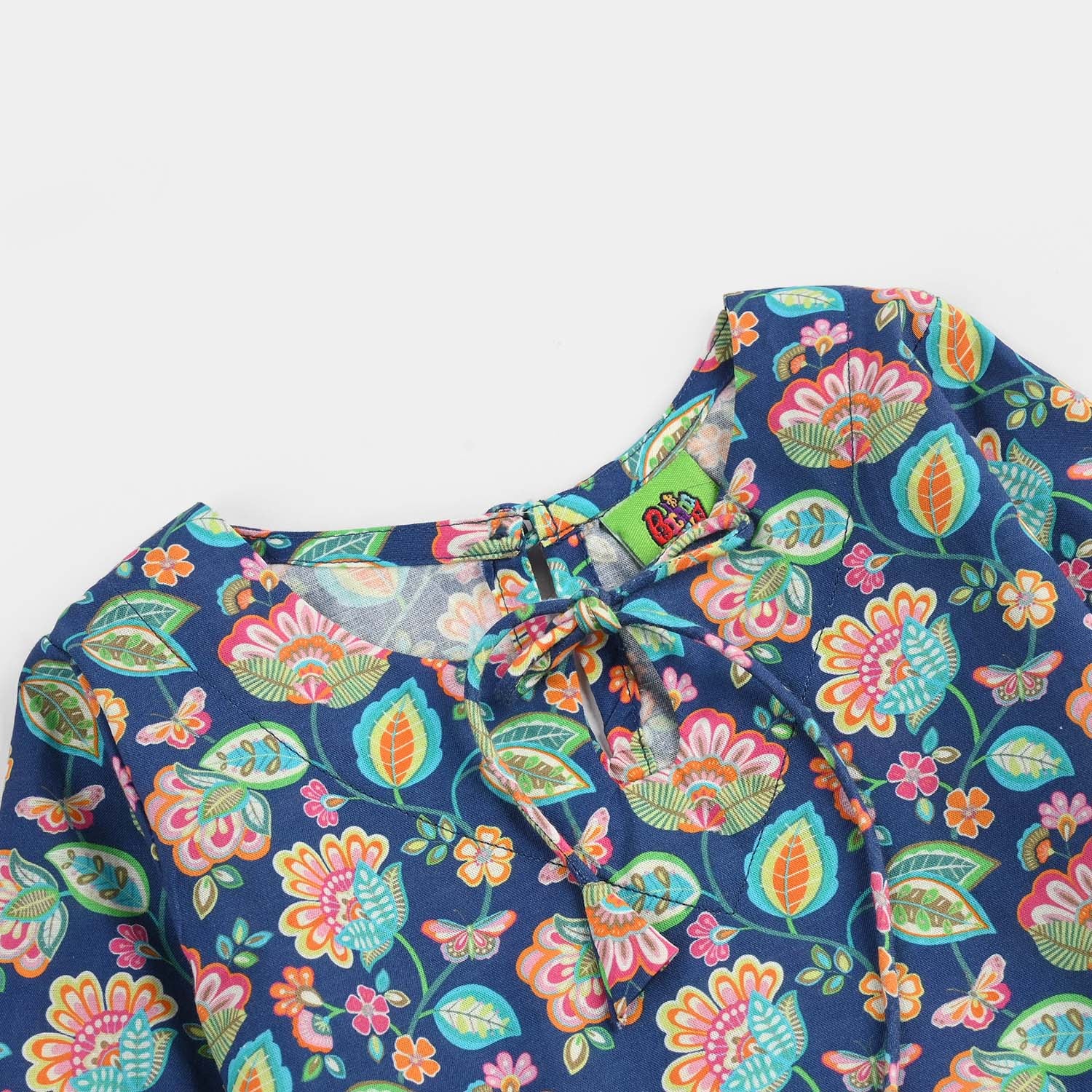 Infant Girls Cotton Printed 2Pcs Butterfly-Blue - Image 3