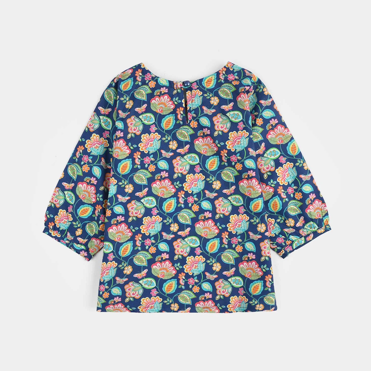 Infant Girls Cotton Printed 2Pcs Butterfly-Blue - Image 5