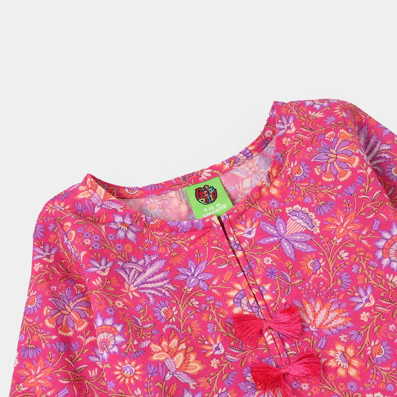 Infant Girls Cotton Printed 2Pcs Floral-PINK - Image 4