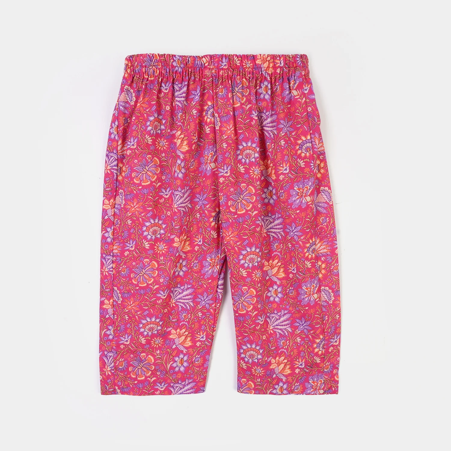 Infant Girls Cotton Printed 2Pcs Floral-PINK - Image 5