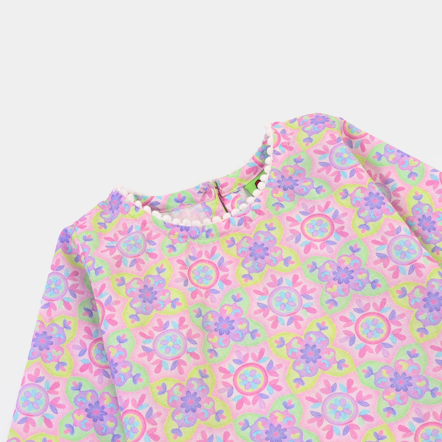 Infant Girls Cotton Printed 2Pcs Geometrical-PINK - Image 3
