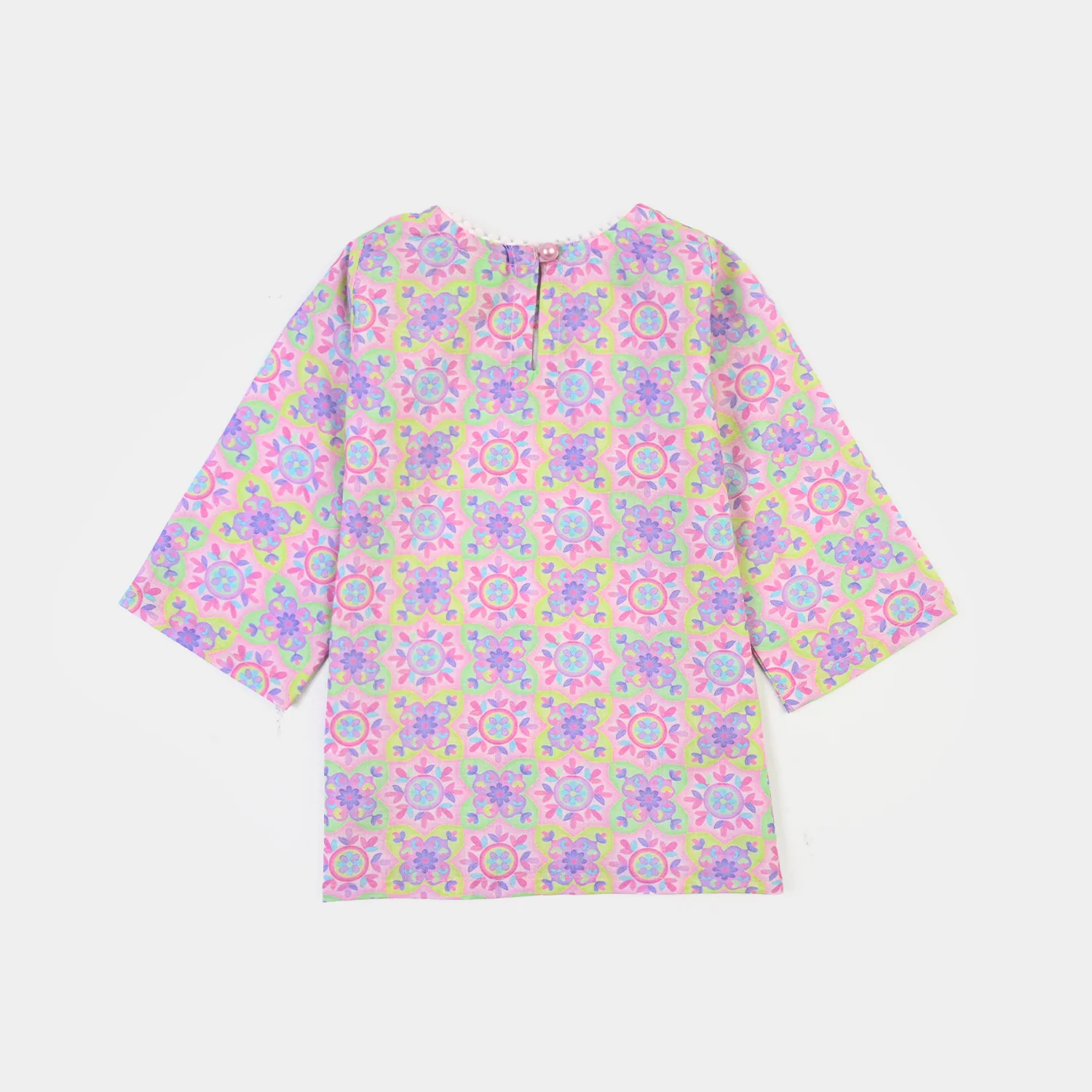 Infant Girls Cotton Printed 2Pcs Geometrical-PINK - Image 4