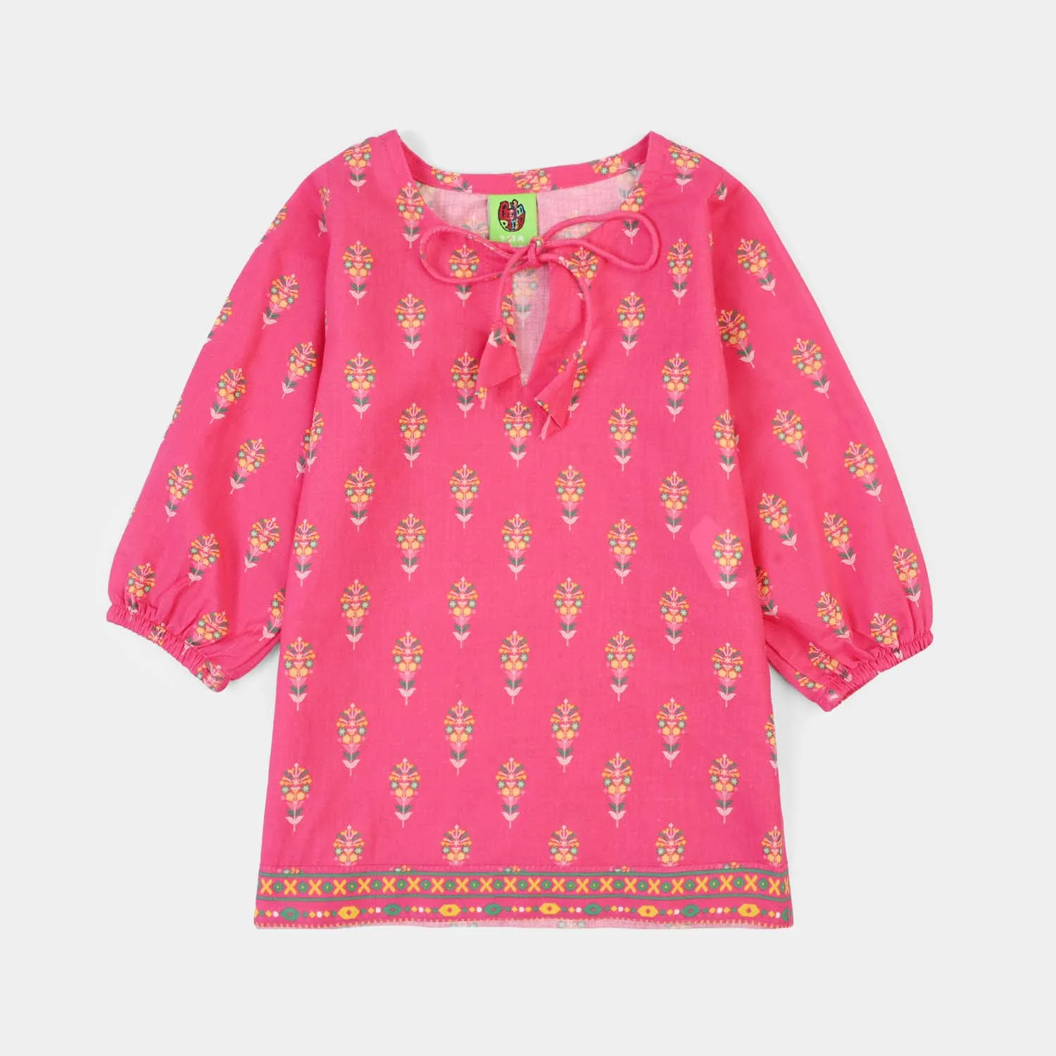 Infant Girls Cotton Printed 2Pcs Gulaab-Pink - Image 2
