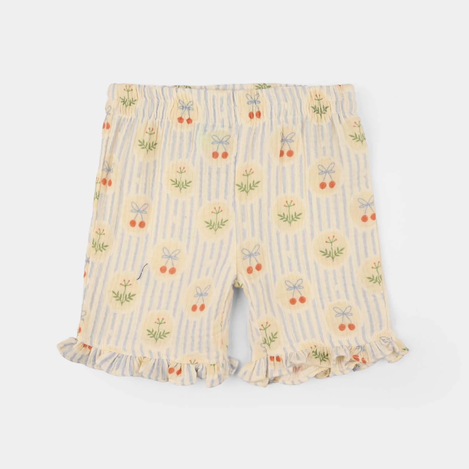 Infant Girls Cotton Shorts (Ruffle Hem) - Multi