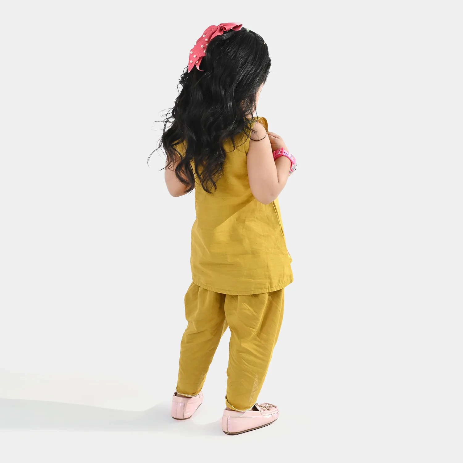 Infant Girls Cotton Slub Emb 2Pcs Roshan Pari-Dhani Green - Image 6