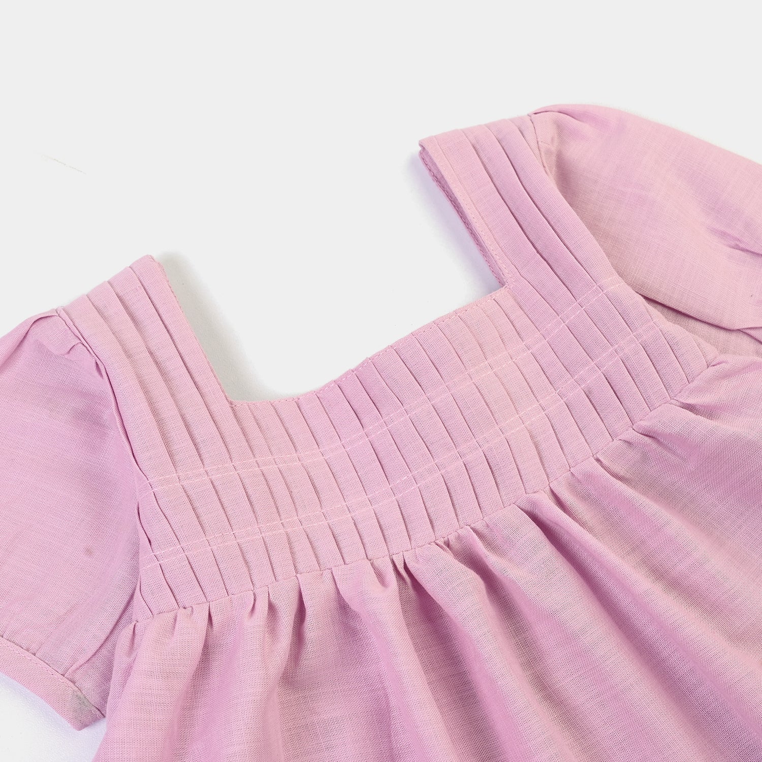 Infant Girls Cotton Slub Emb Top Smocking- Orchid - Image 2