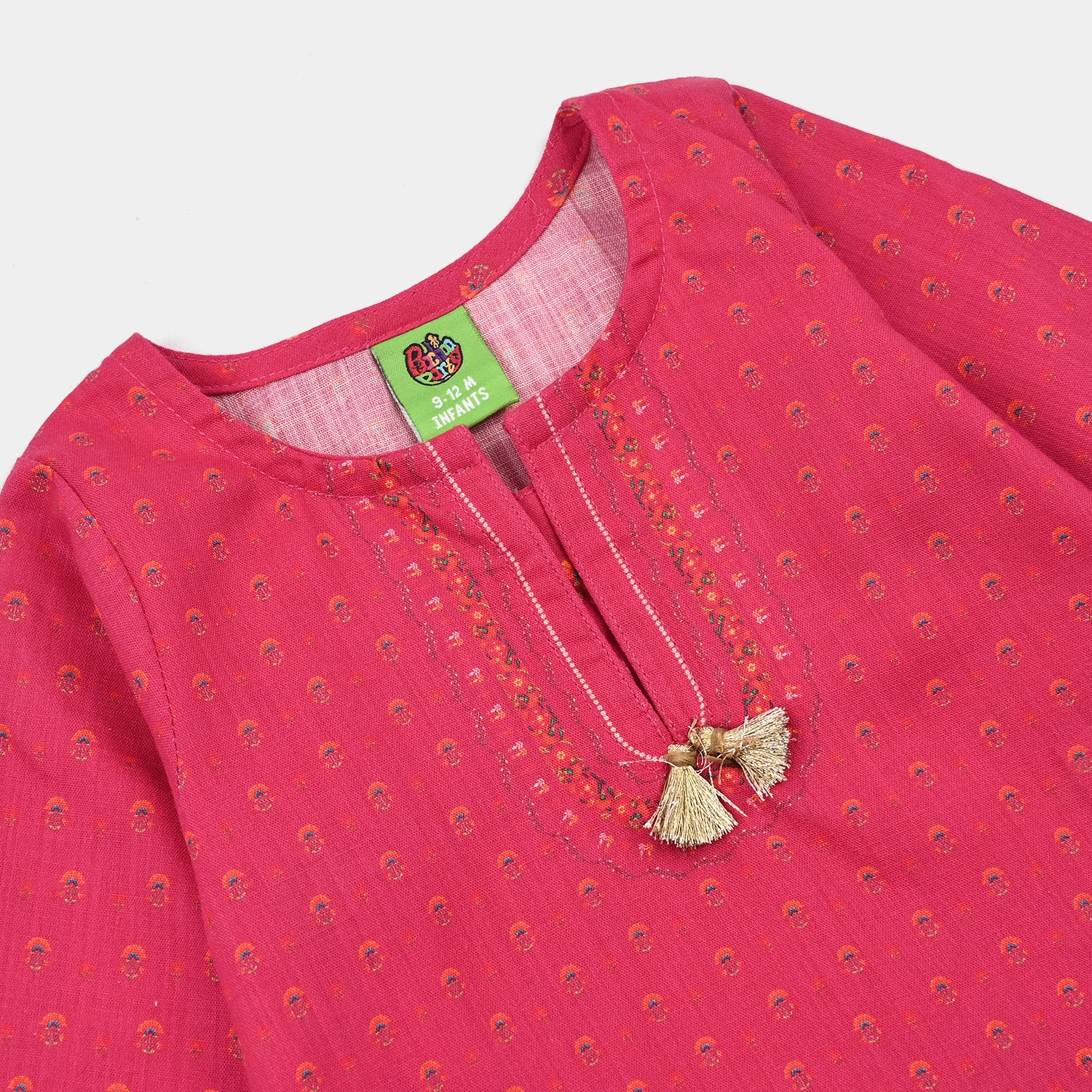 Infant Girls Cotton Slub Printed 2Pcs Lily-Shock.Pink - Image 3