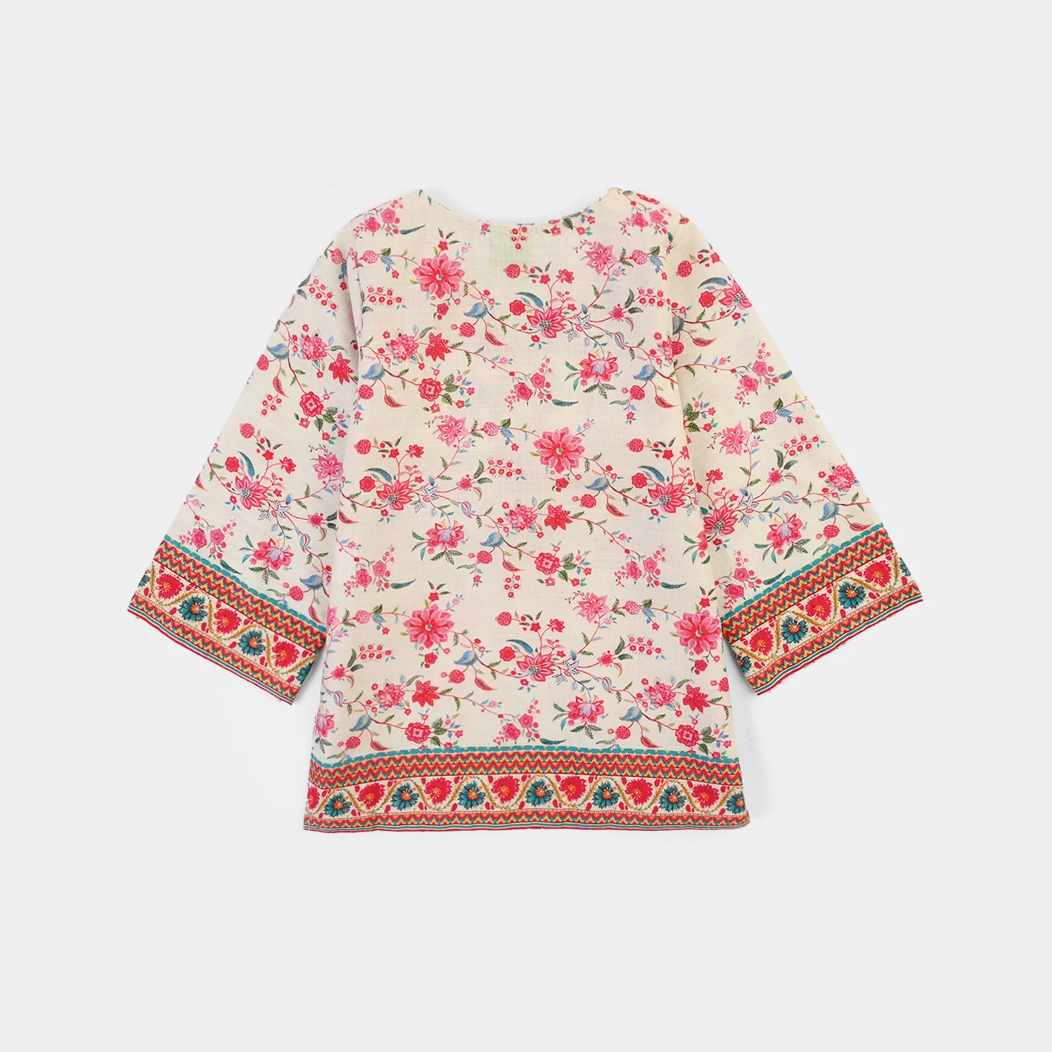 Infant Girls Cotton Slub Printed 2Pcs Rose-Multi - Image 5