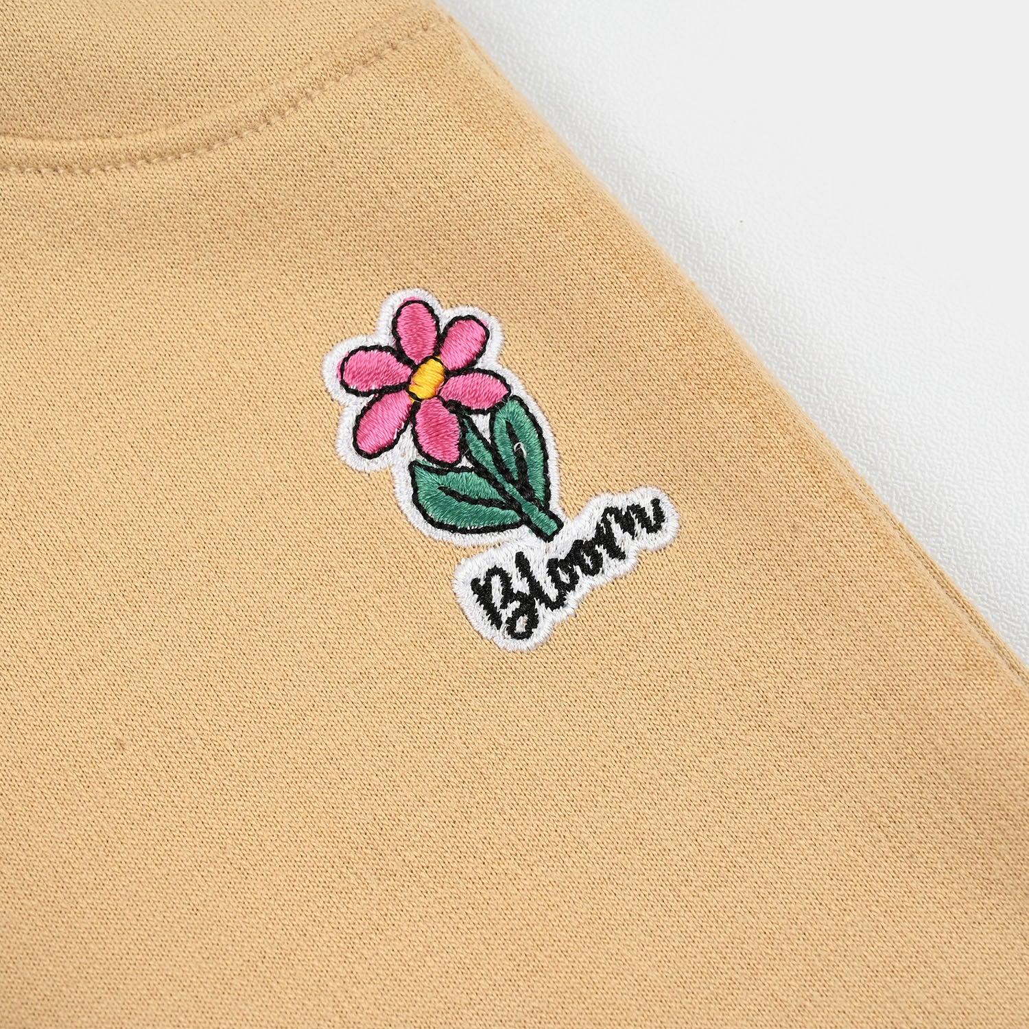 Infant Girls Cotton Terry Pyjama Bloom-Pebble - Image 3