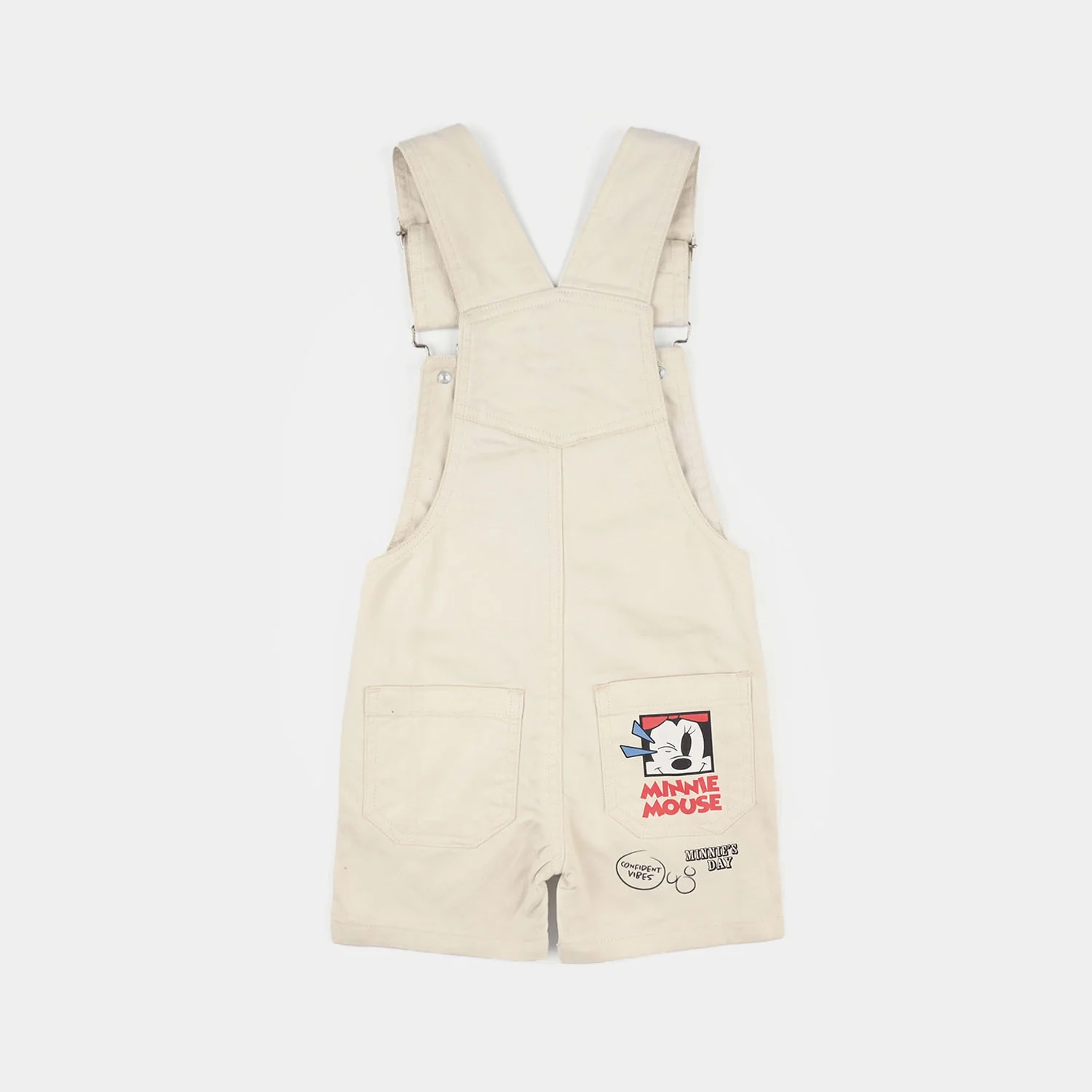 Infant Girls Cotton Twill Overall - Off White - Image 4