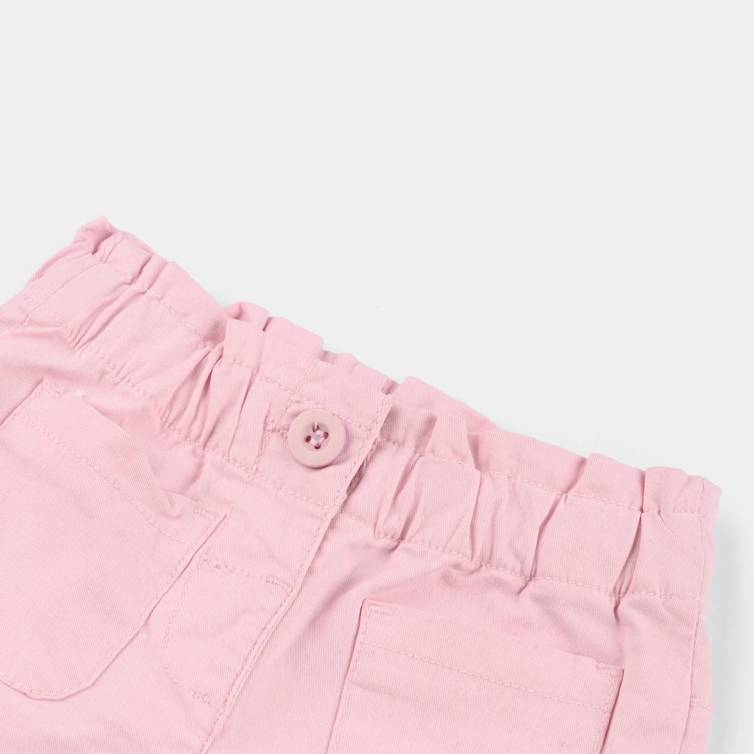Infant Girls Cotton Twill Shorts - Pink - Image 2