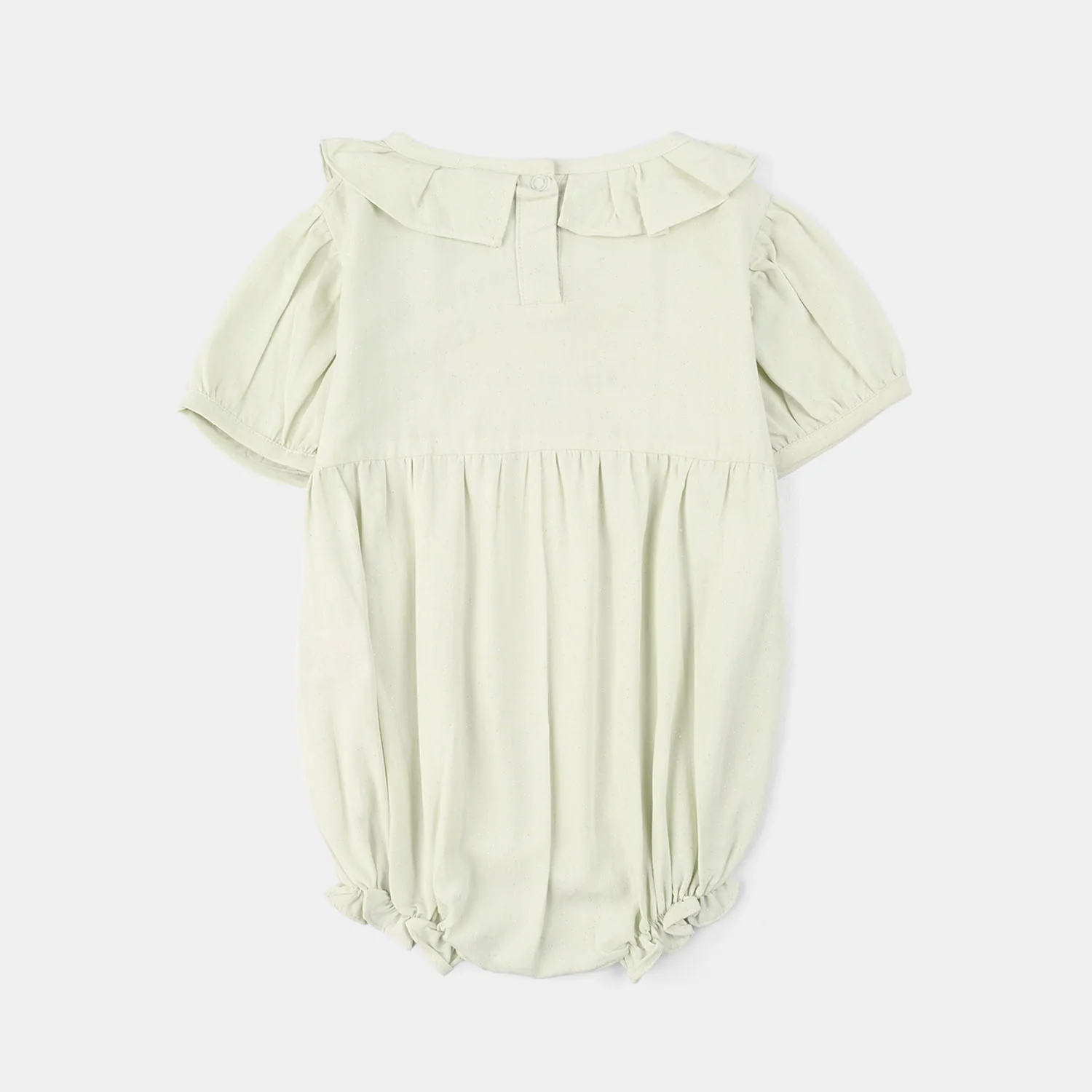 Infant Girls Cotton Woven Romper (Mini Sparkle) - Sea Green - Image 4