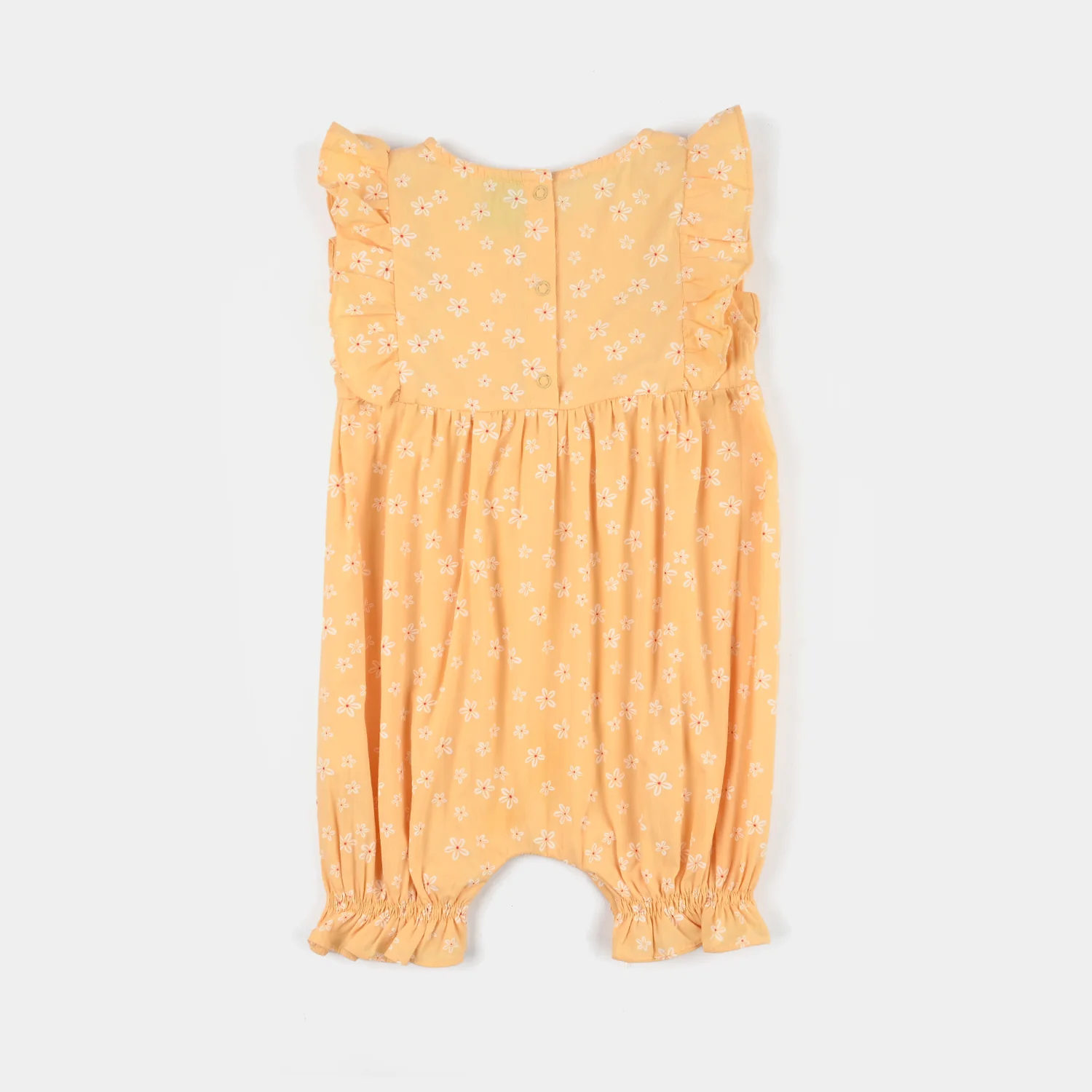 Infant Girls Cotton Woven Romper - Yellow - Image 4