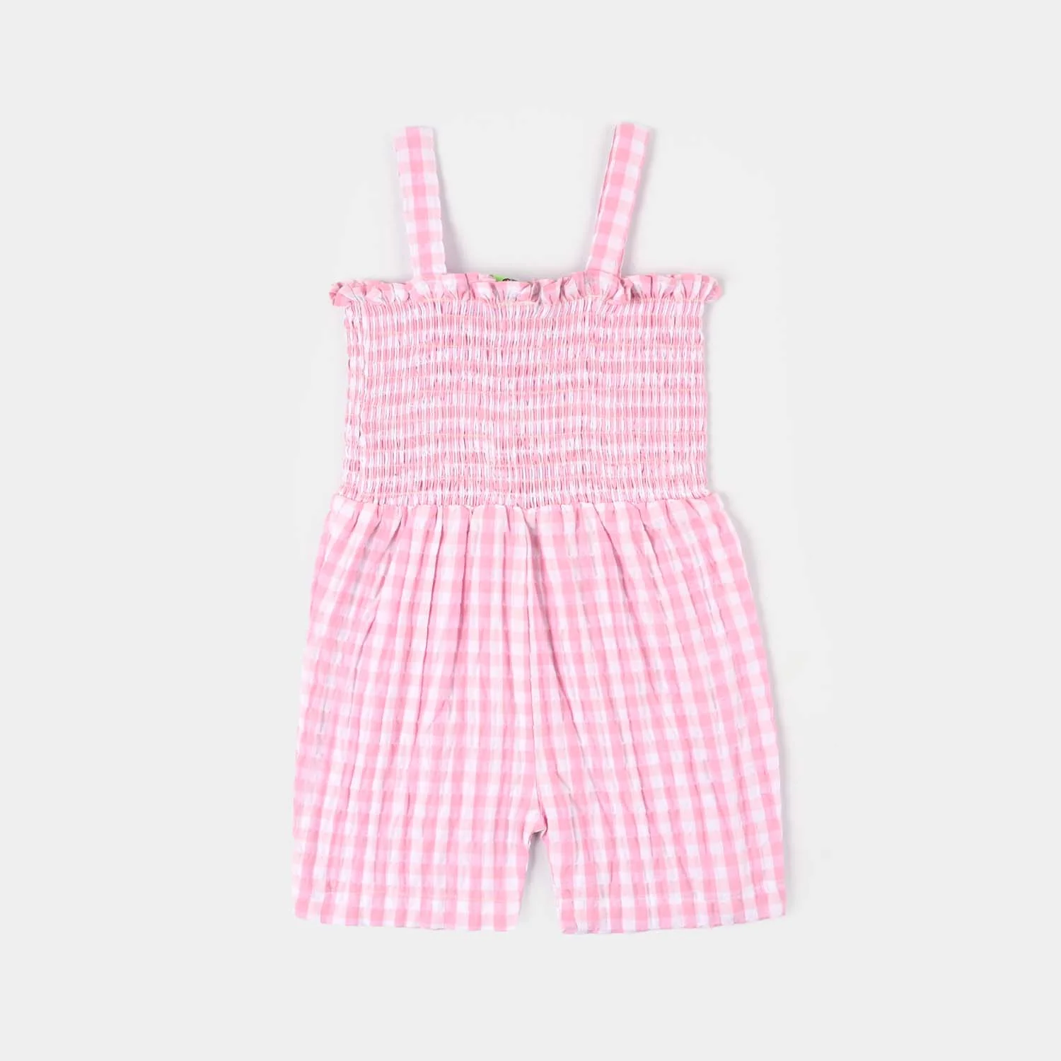 Infant Girls Cotton Woven Romper (Sweet Buds) - Pink - Image 4