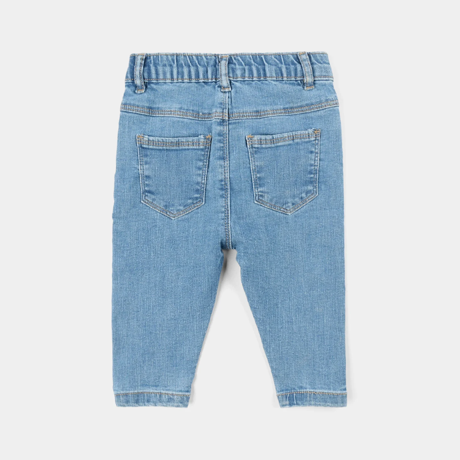 Infant Girls Denim Pants (Embroidered Flower) - Light Blue - Image 4