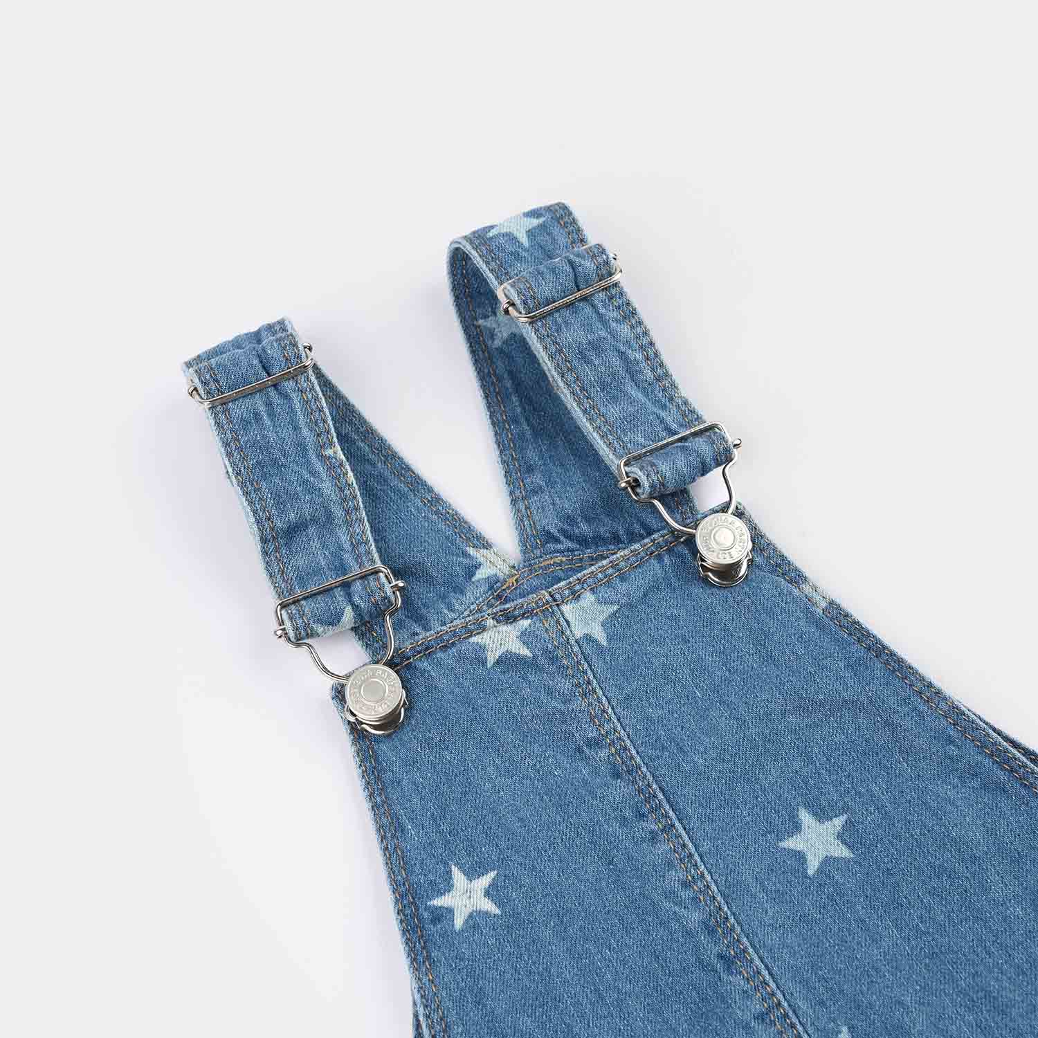 Infant Girls Denim rigid Dangri Stars-Mid Blue - Image 2