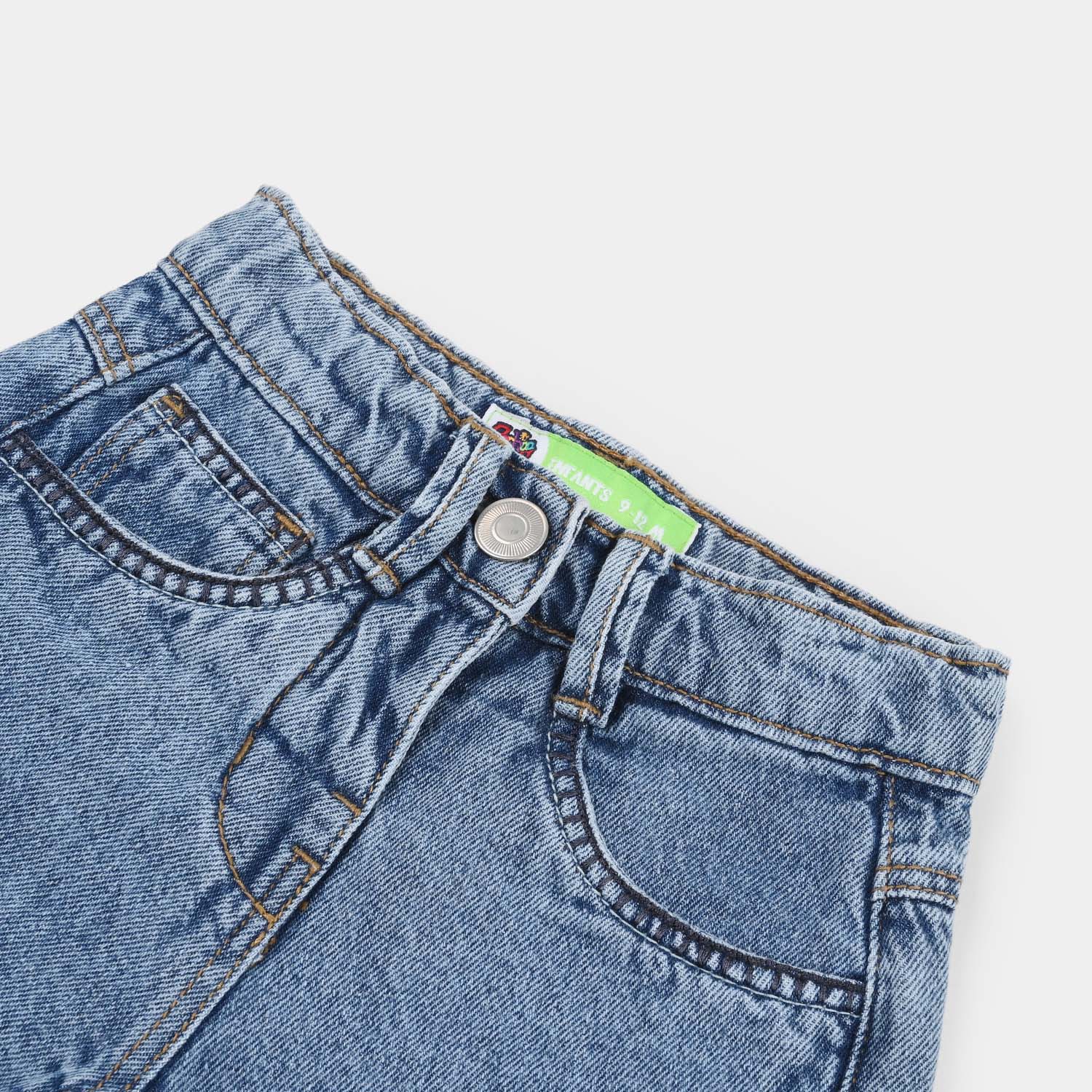 Infant Girls Denim Rigid Shorts - Light Blue - Image 2