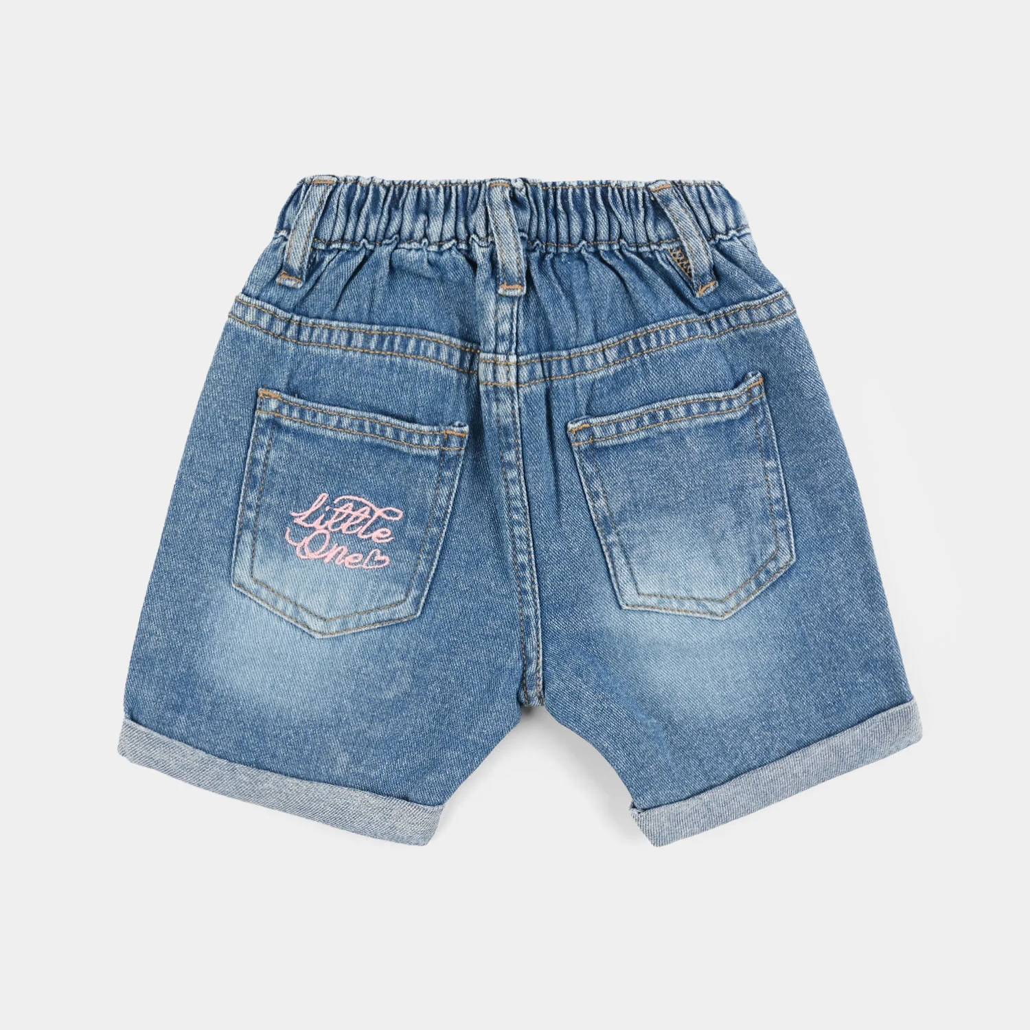 Infant Girls Denim rigid Shorts Little One-Light Blue - Image 4